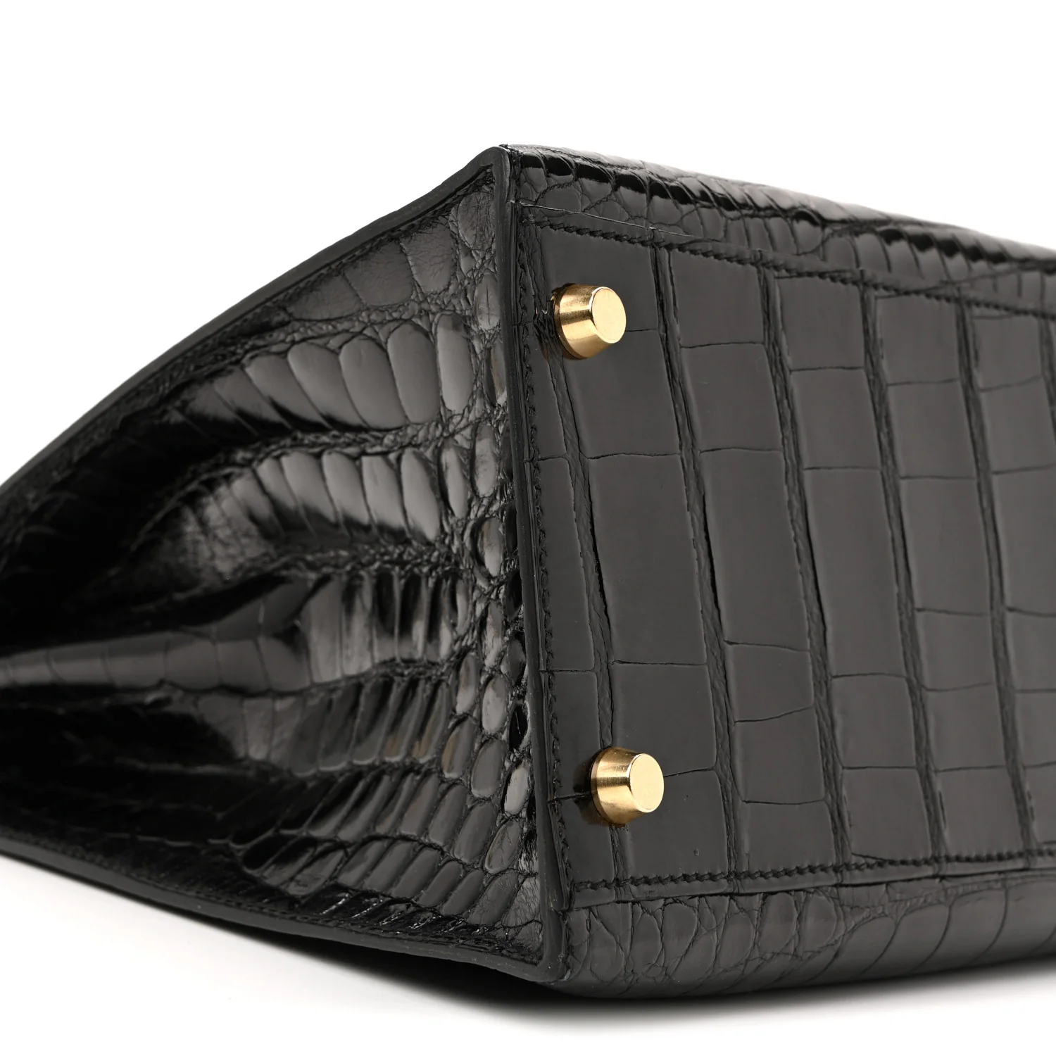 Shiny Alligator Kelly Sellier 32 Black - Top Club