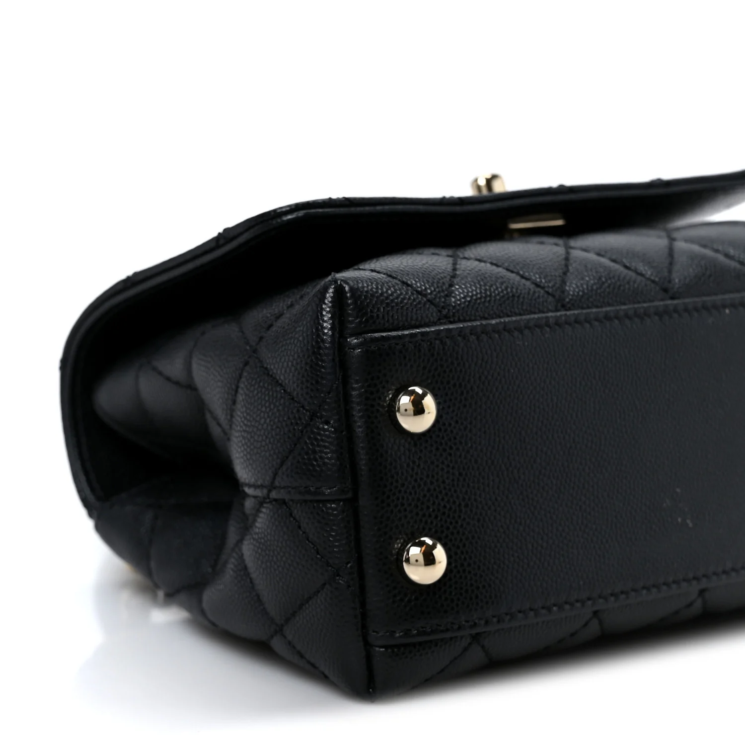 Caviar Quilted Extra Mini Coco Handle Flap Black - Top Club