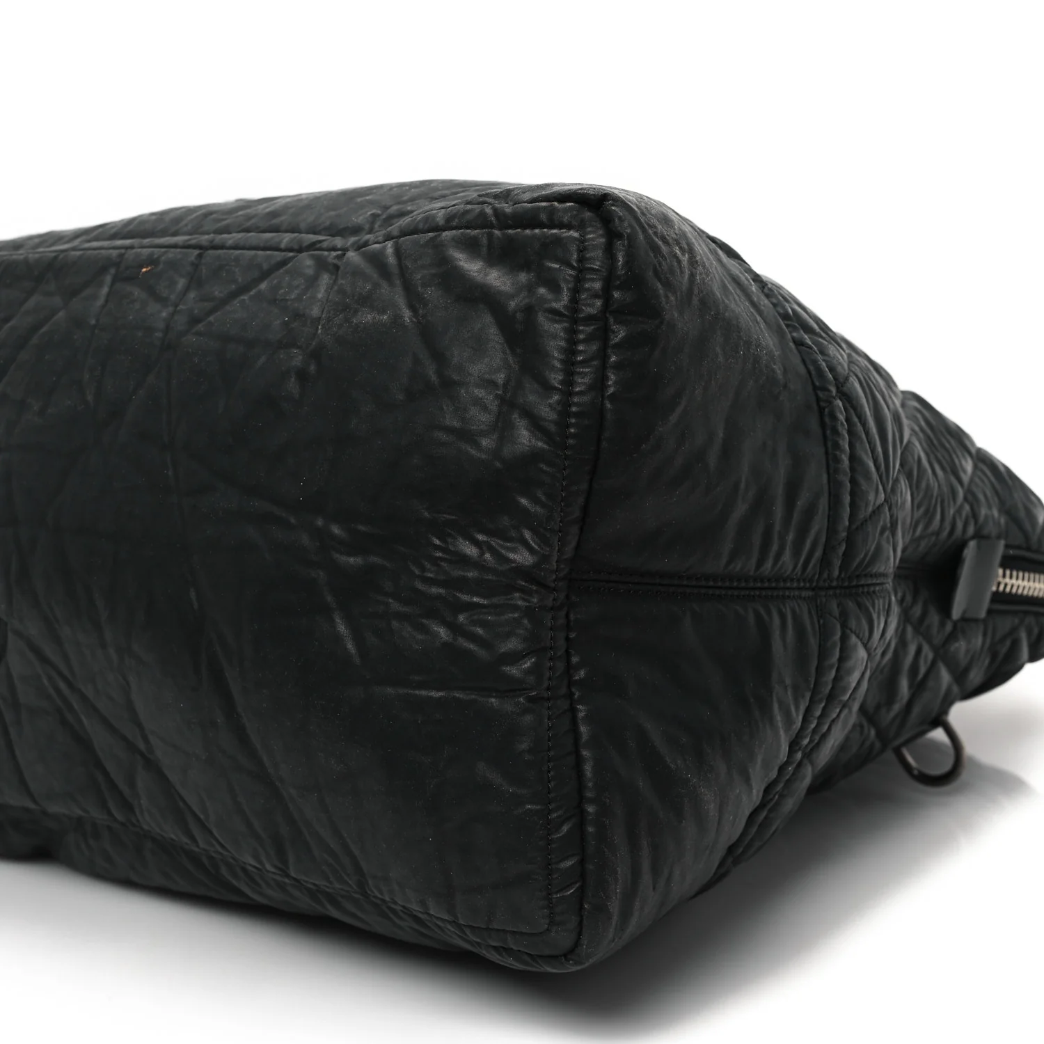Coated Canvas Quilted Large Garment Travel Bag Black - Top Club