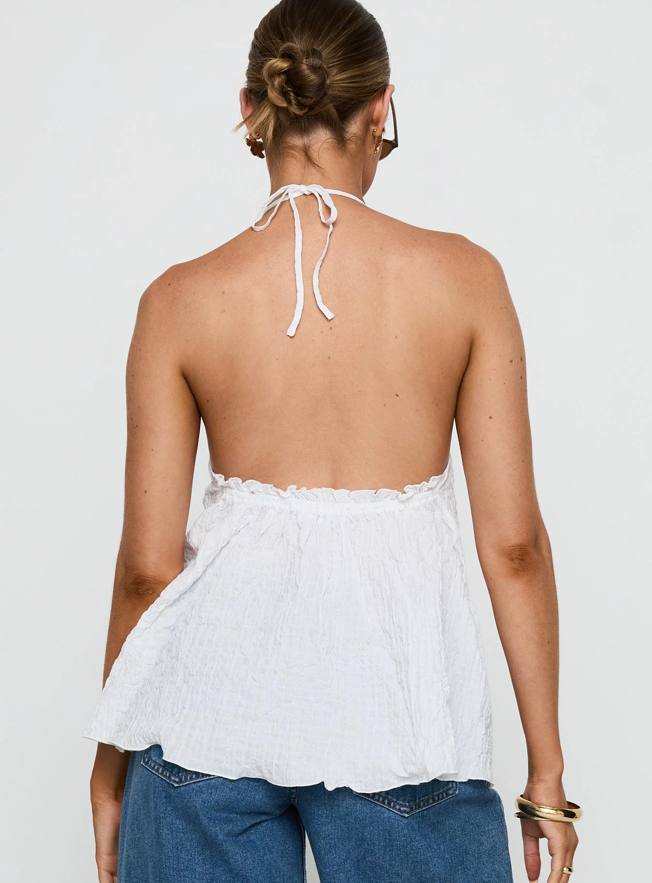 Flutter Halter Top White