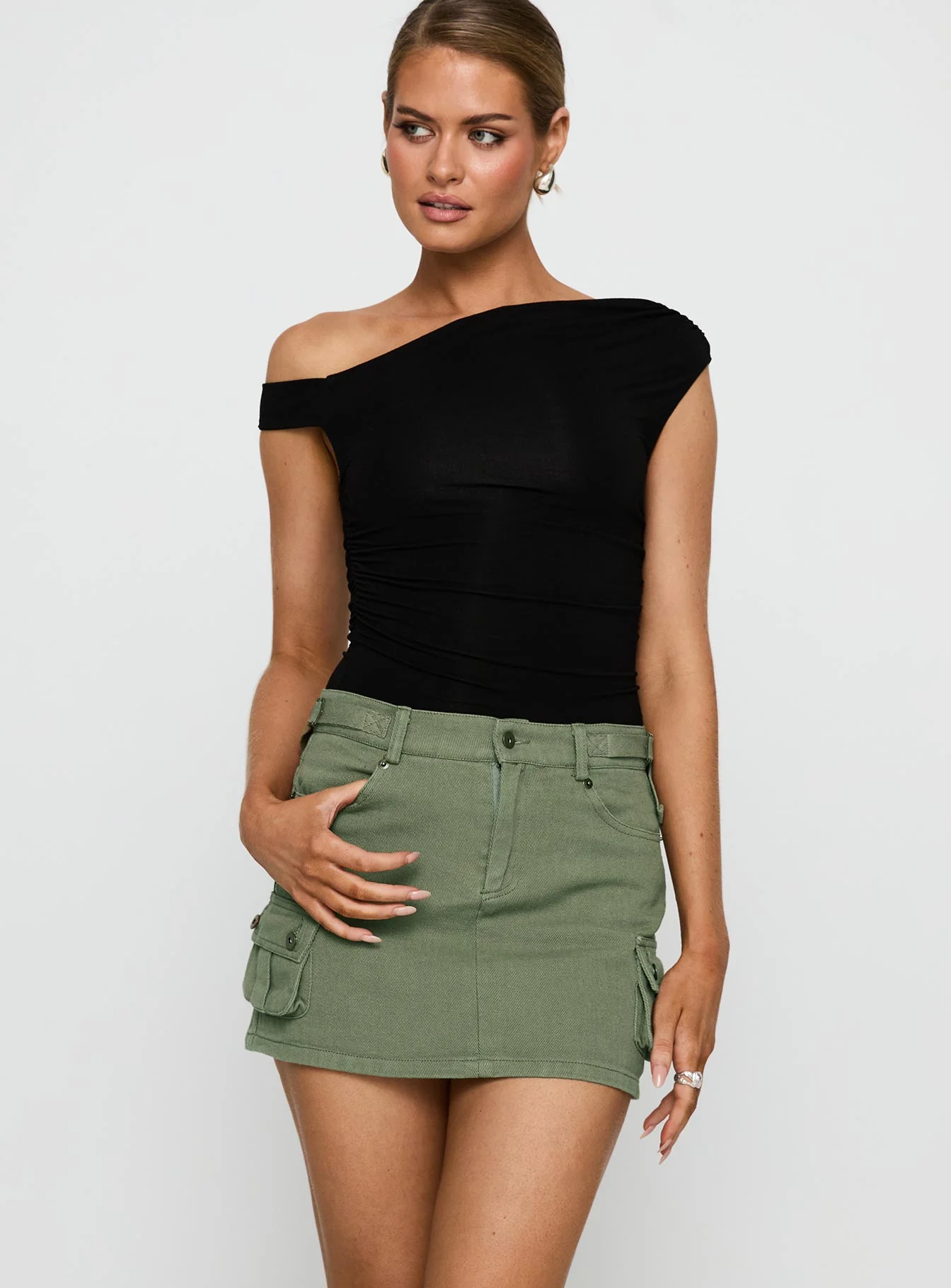 Peterson Cargo Mini Skirt Khaki