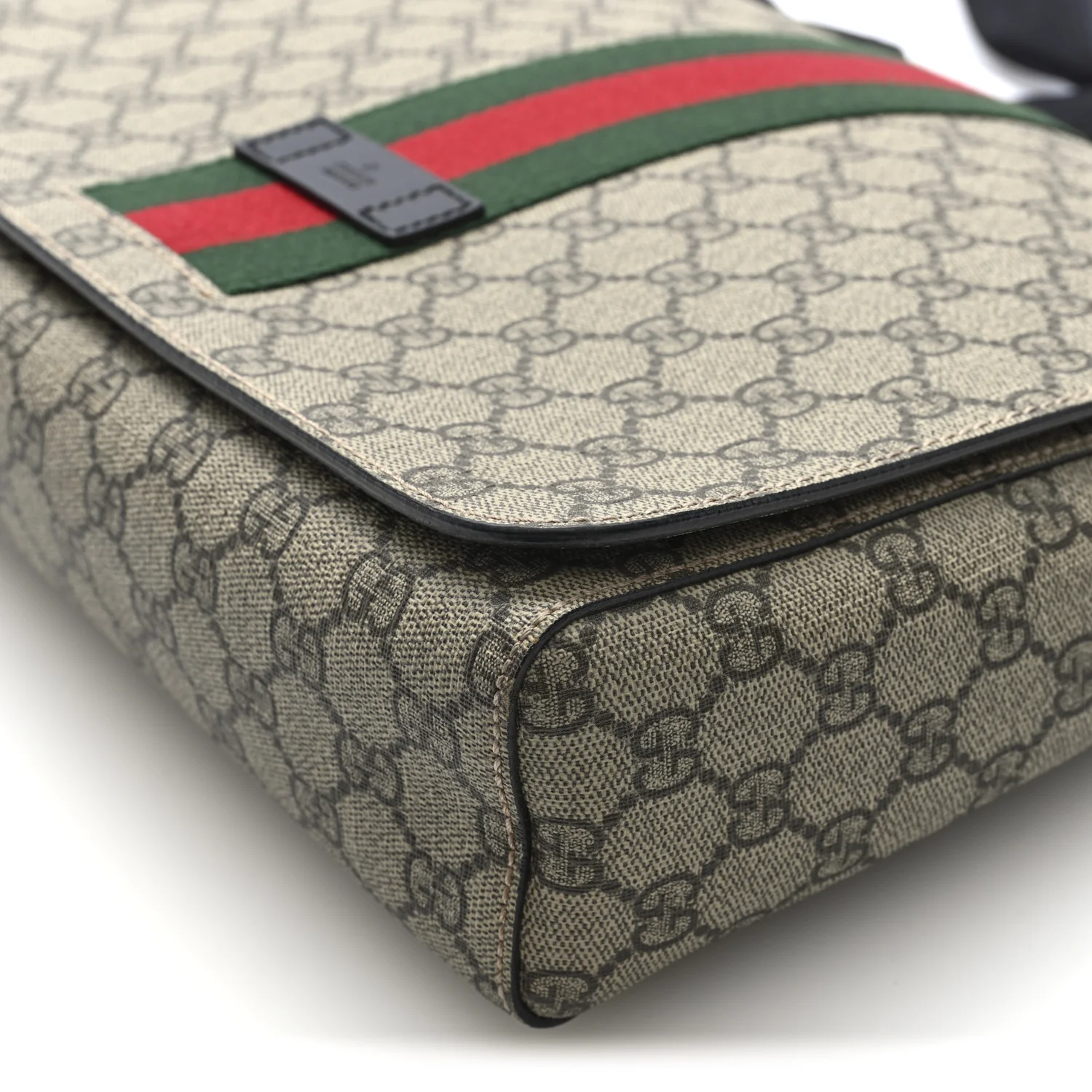 GG Supreme Monogram Web Flap Messenger Bag Black - Top Club