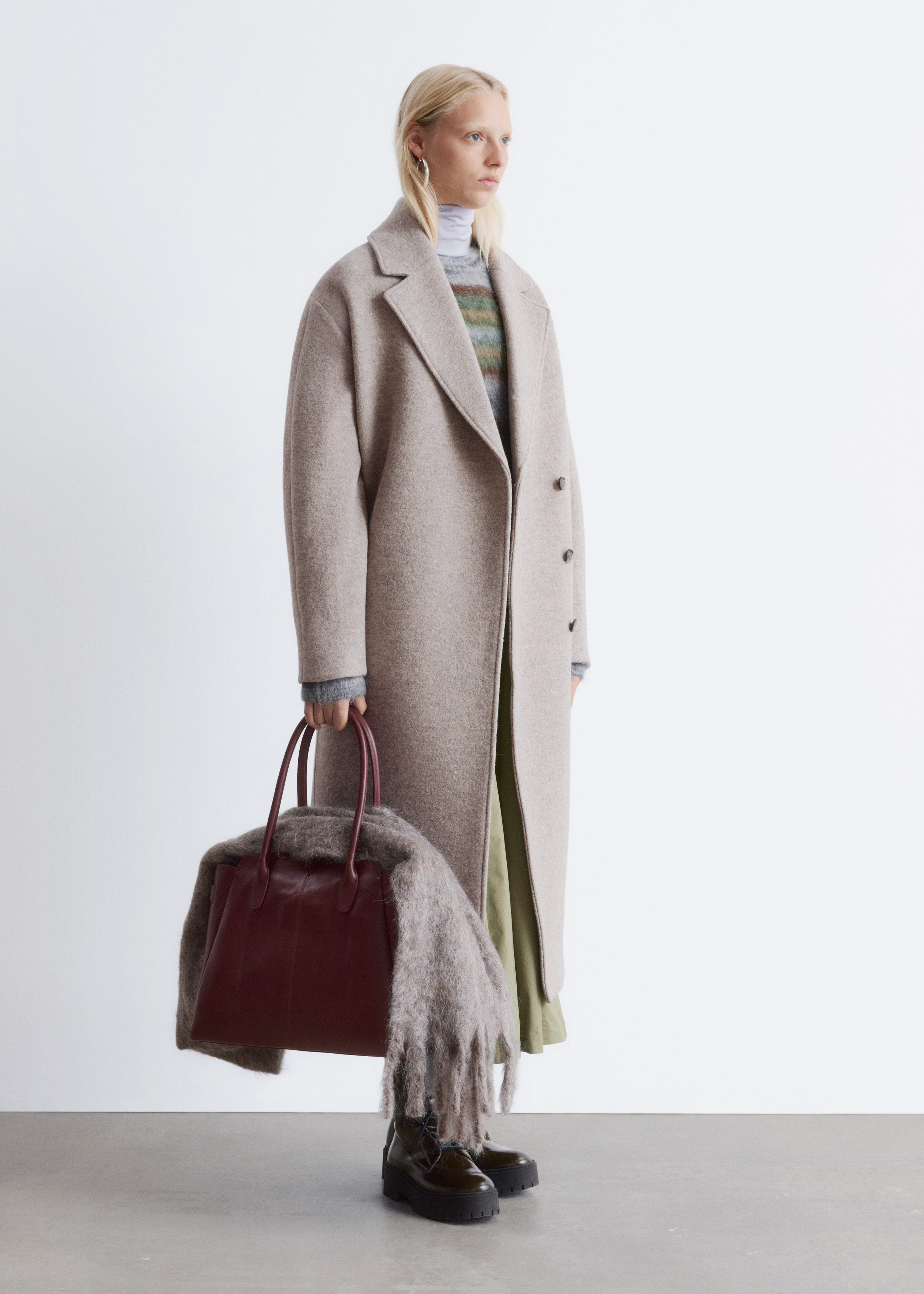 & Other Stories VOLUMINOUS BELTED WOOL COAT