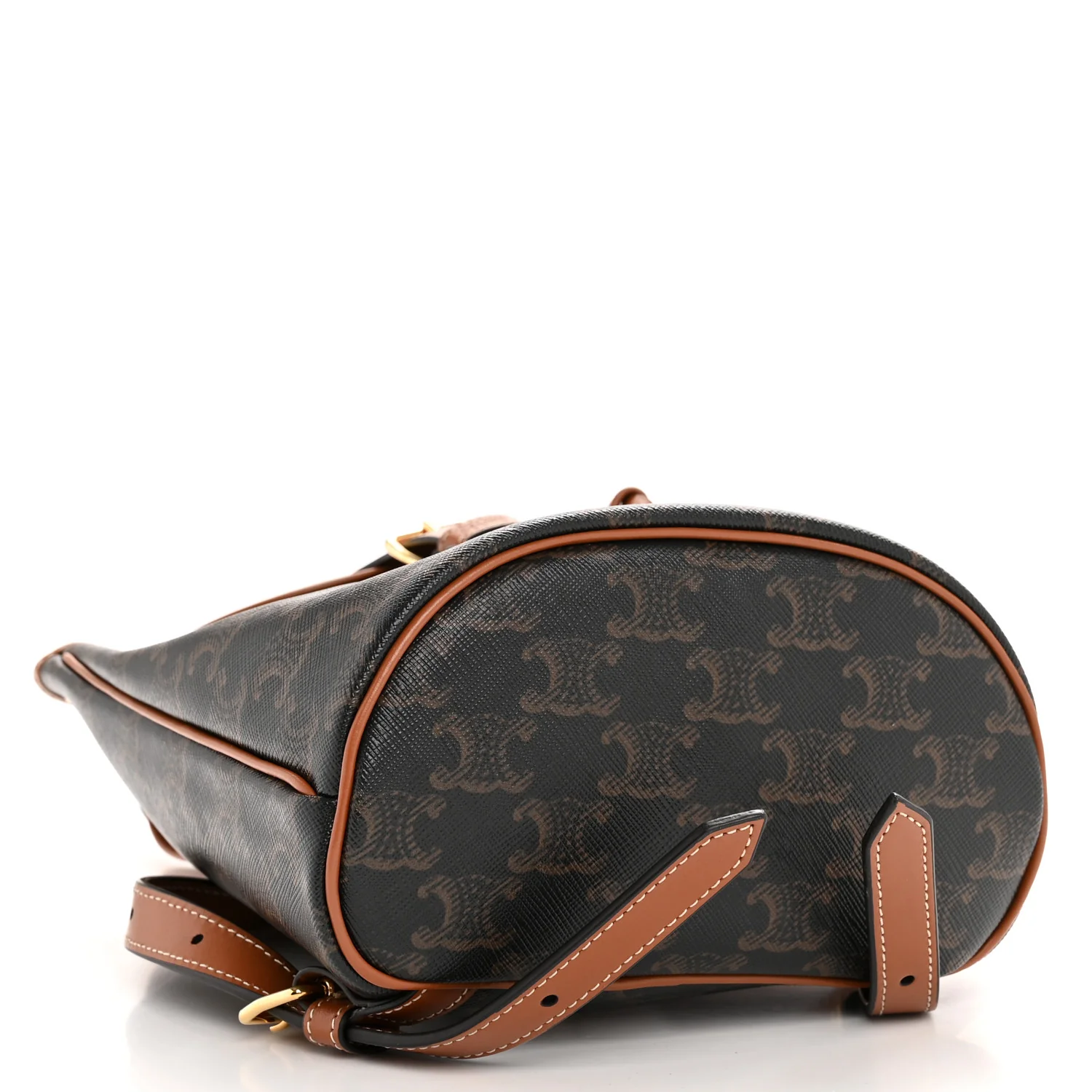 Triomphe Canvas Calfskin Mini Folco Backpack Tan - Top Club