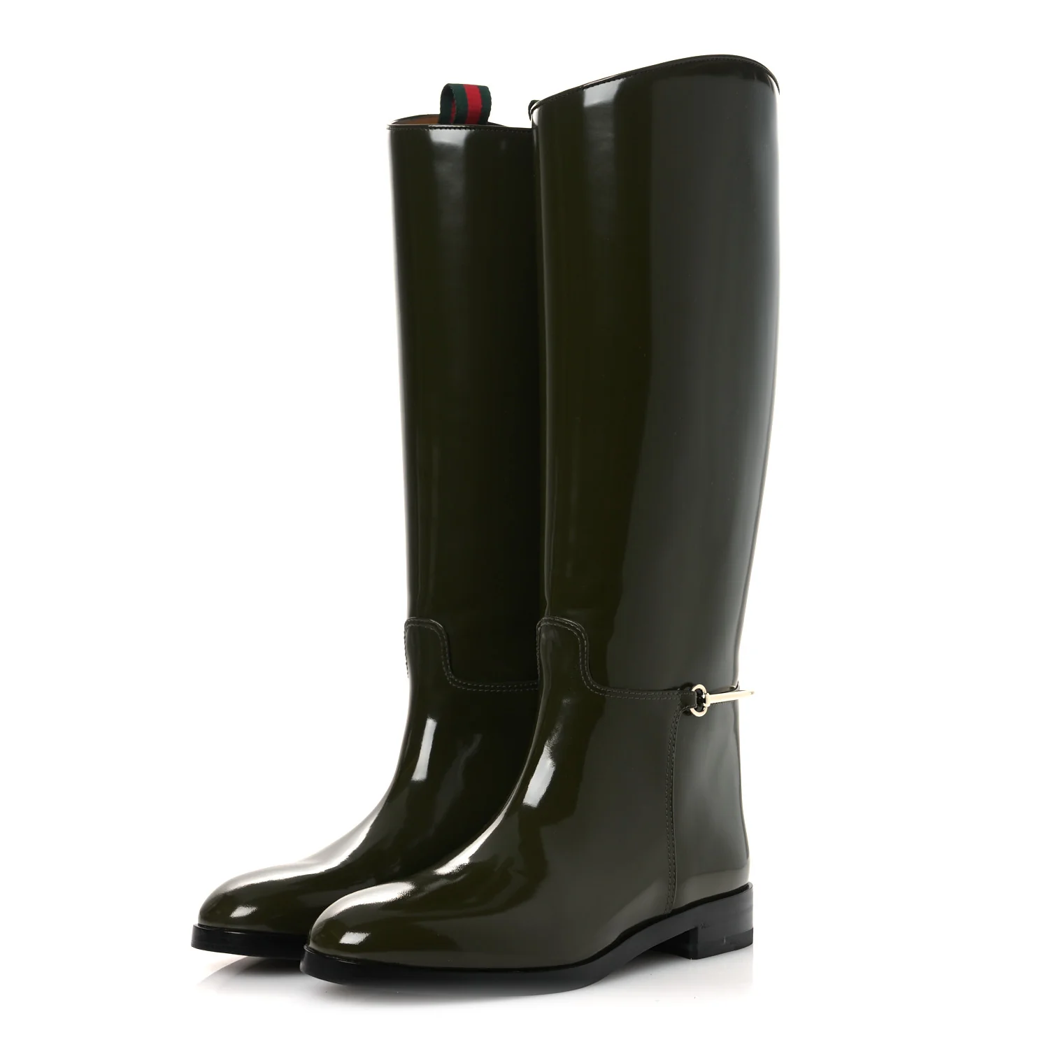 Brushed Calfskin Michelangelo Slim Horsebit Riding Boots 39 Luscious Green - Top Club
