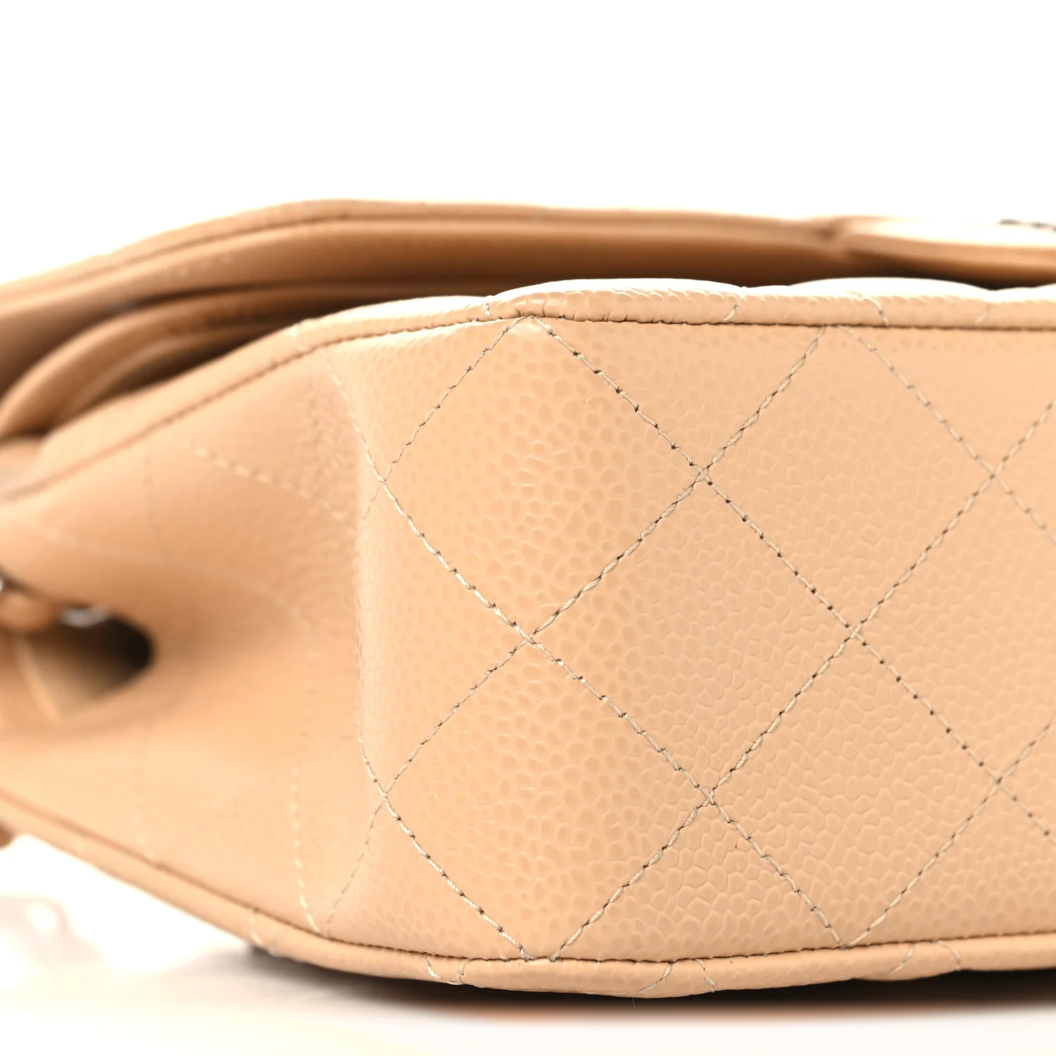 Caviar Quilted Small Double Flap Beige - Top Club