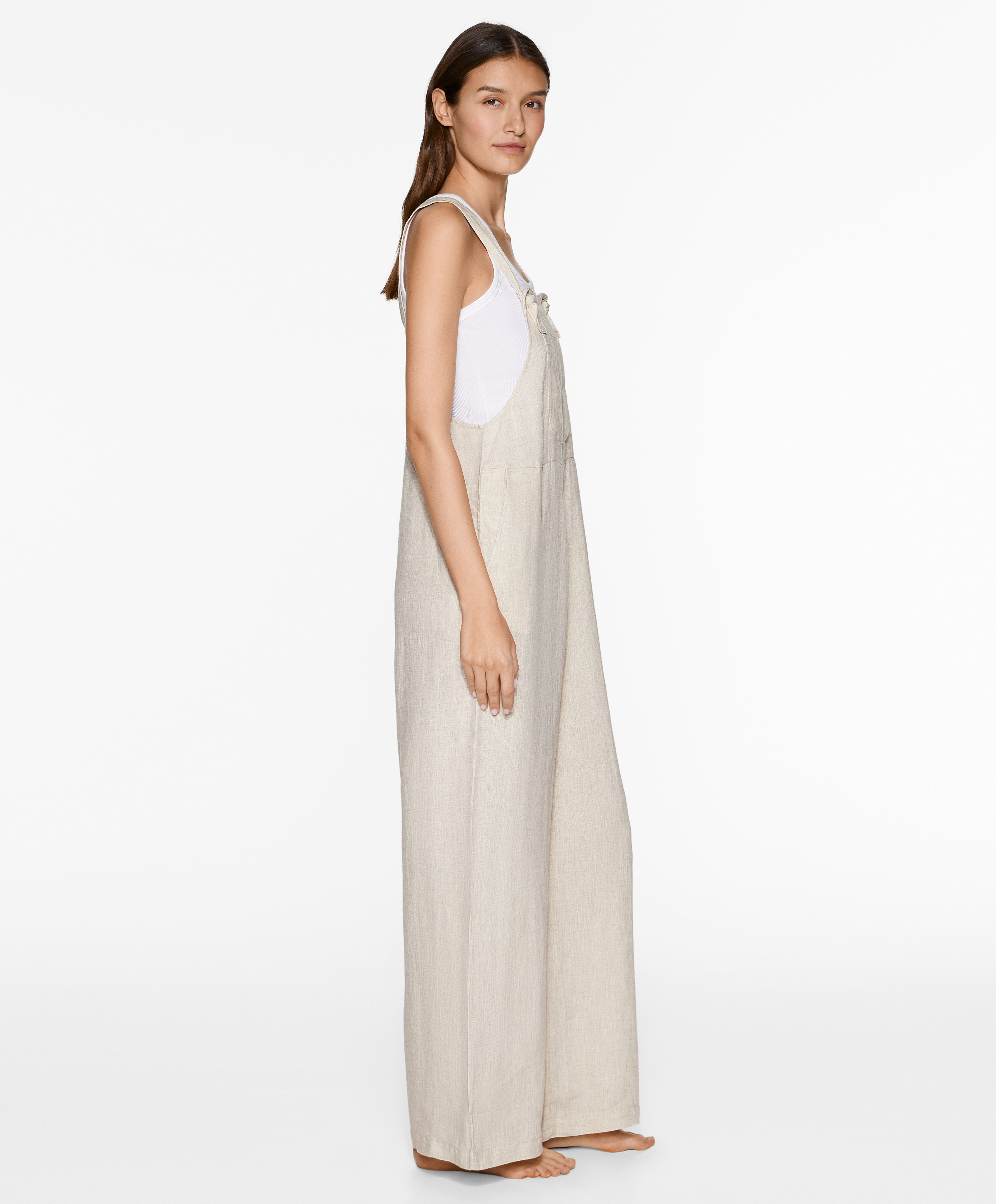 OYSHO 100% linen strappy jumpsuit