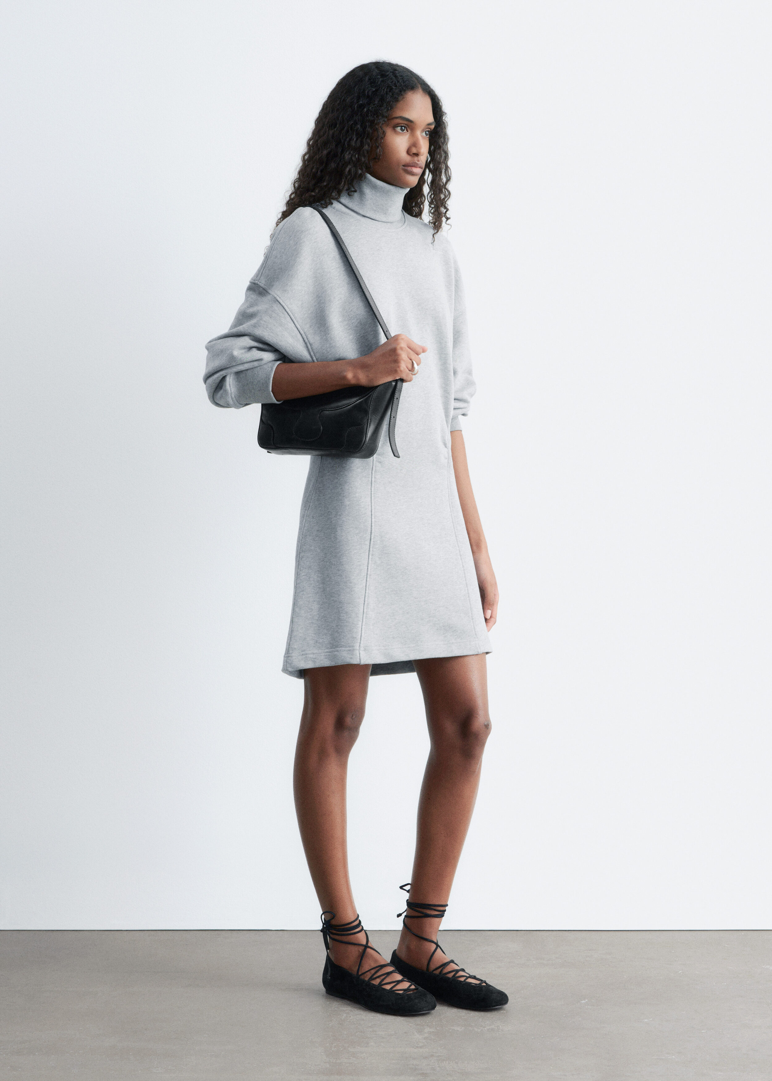 & Other Stories TURTLENECK JERSEY MINI DRESS