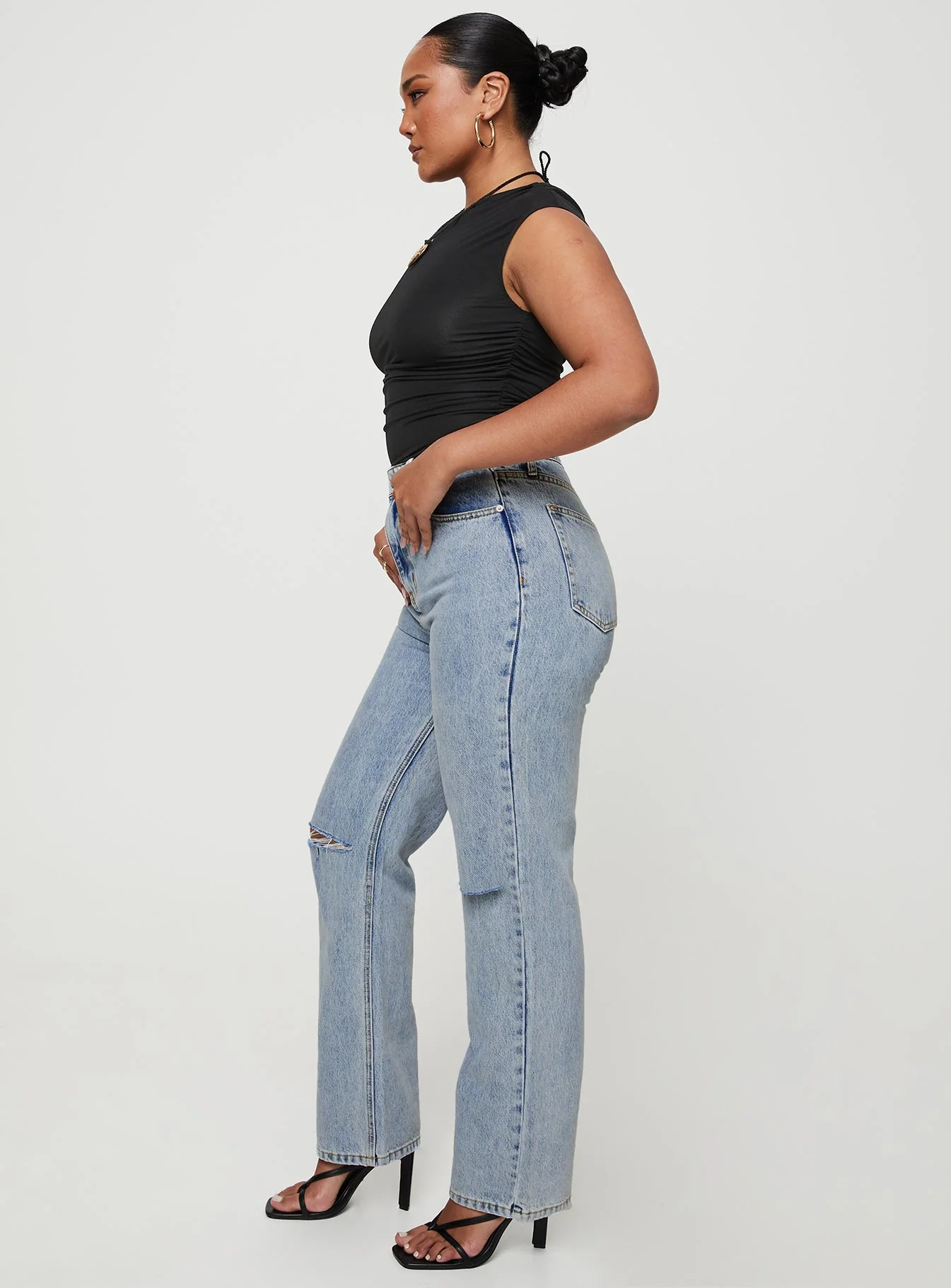 Holland High Rise Straight Leg Jeans Denim