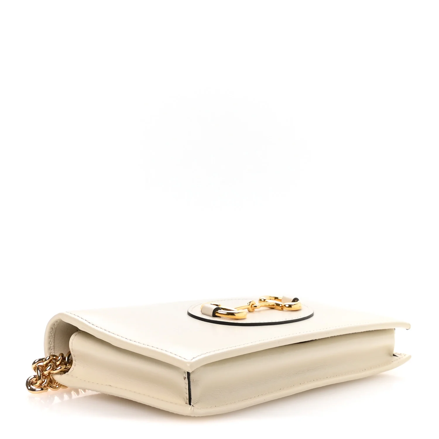 Boarded Plutone Calfskin Horsebit 1955 Wallet On Chain Mystic White - Top Club