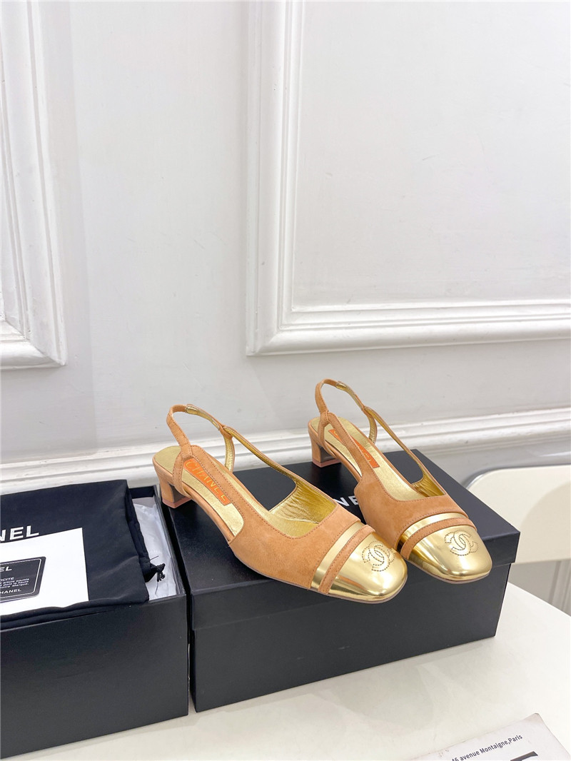 chanel square toe colorblock block heel sandals - Sneaker Replica Workshop