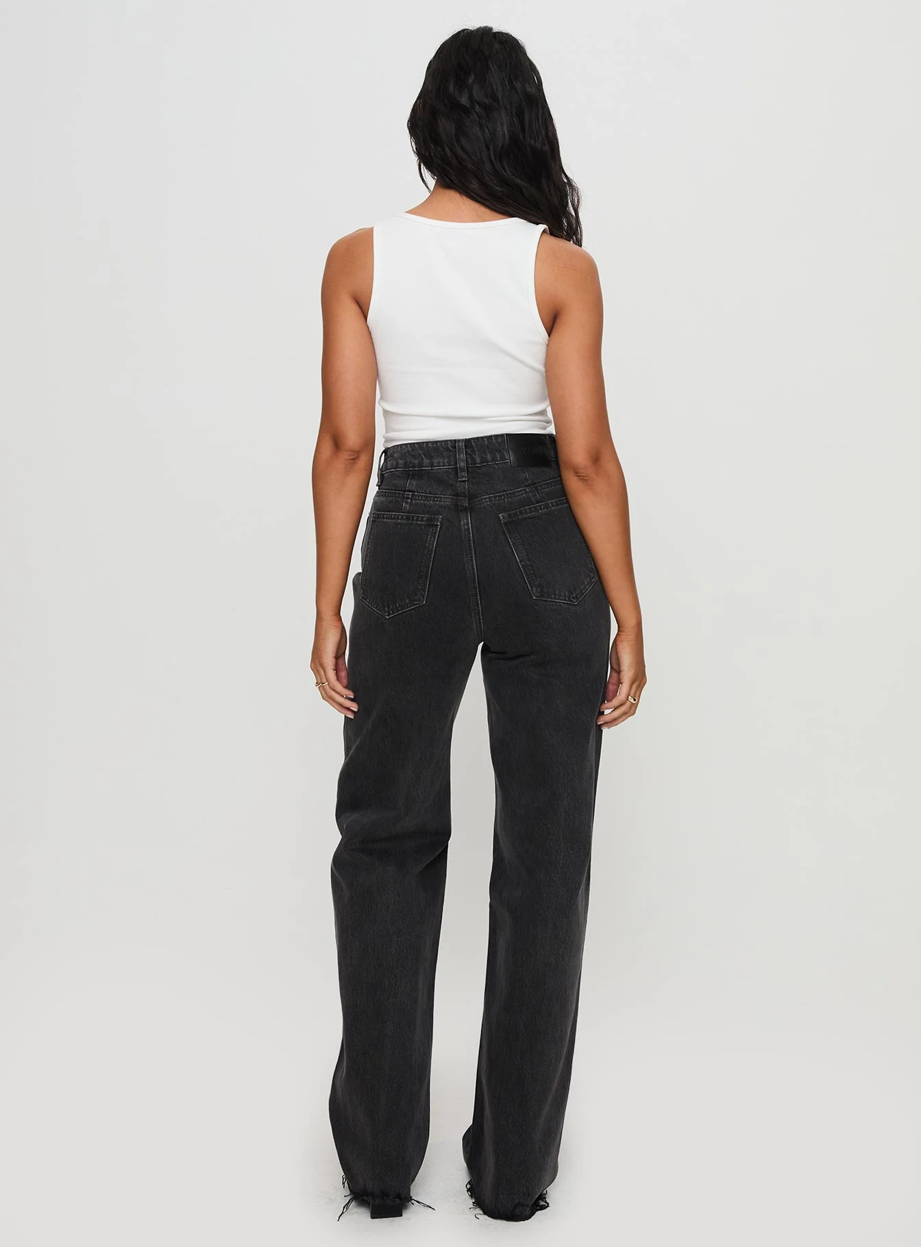 Karlina High Rise Straight Leg Jeans Charcoal