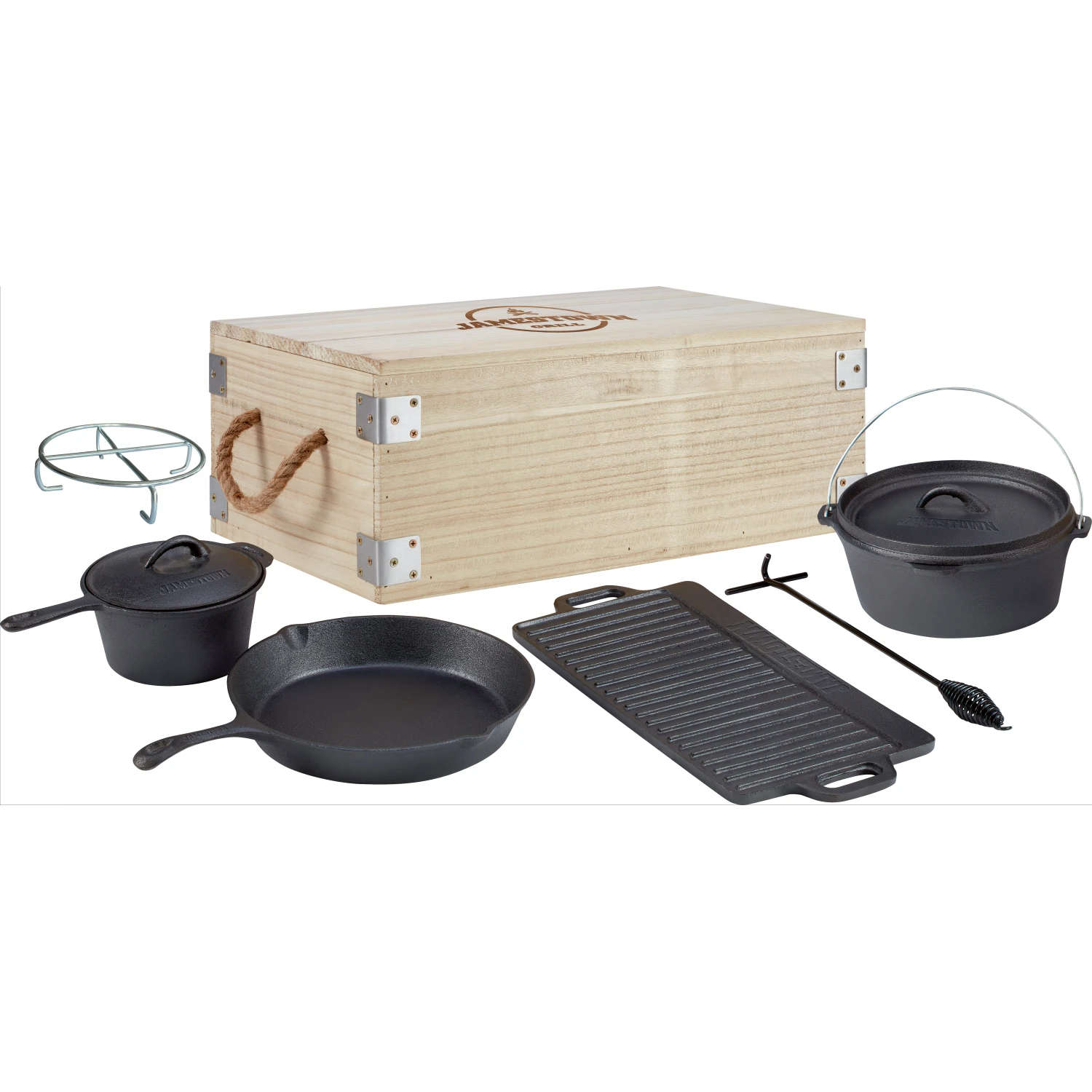 Accessori barbecue Dutch Oven Jamestown nero 6 pz