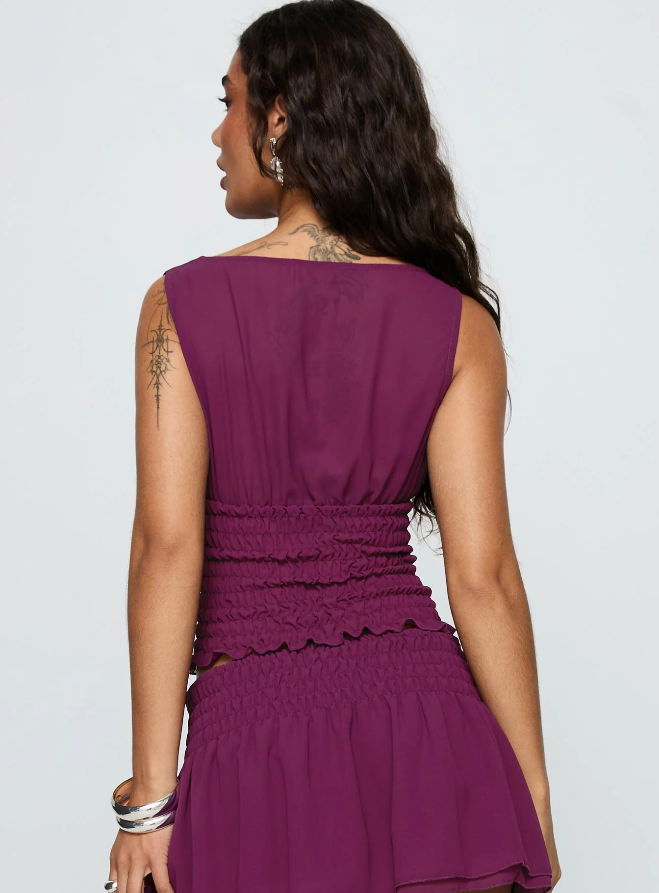 I Belong Shirred Top Wine