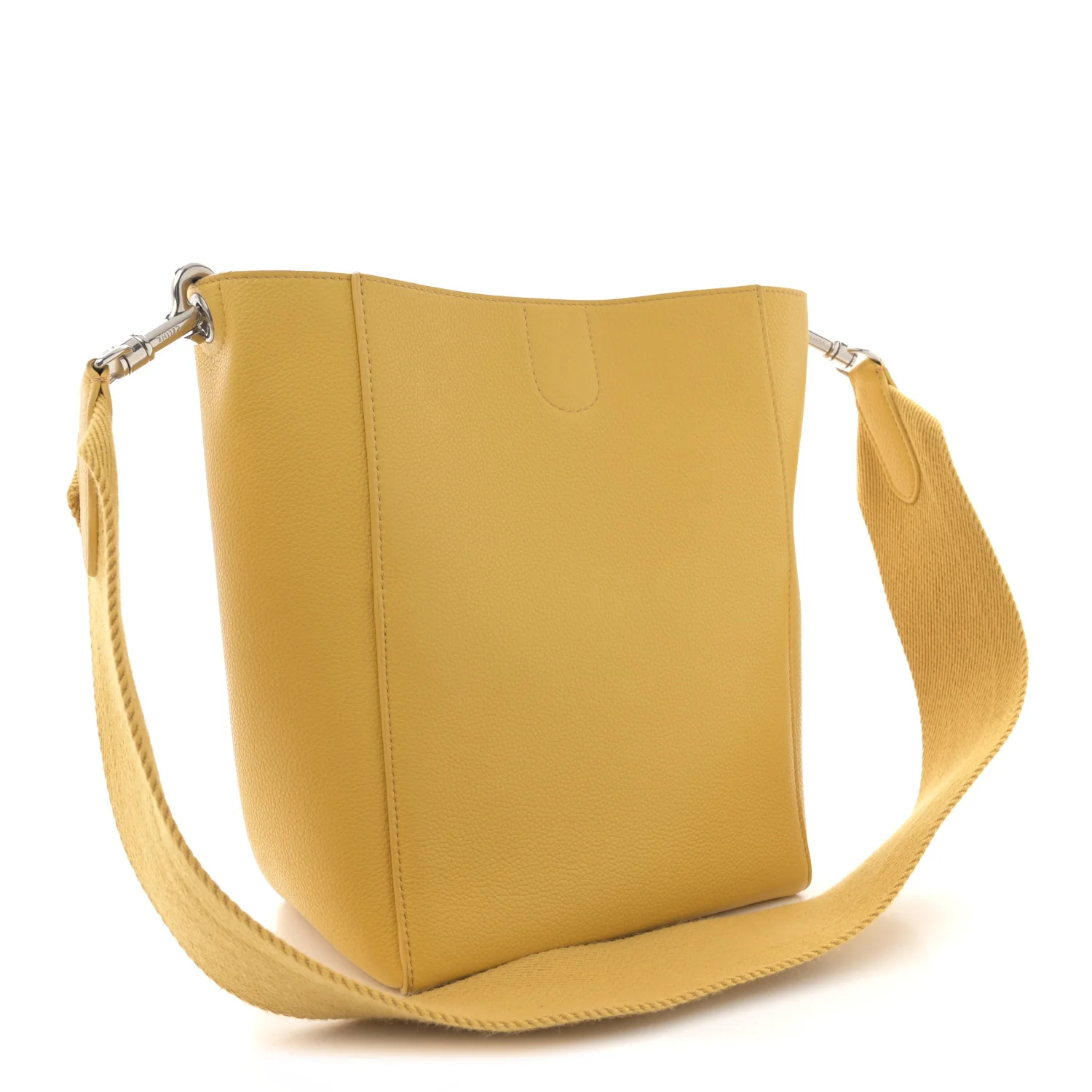 Soft Grained Calfskin Small Sangle Bucket Bag Ocre - Top Club