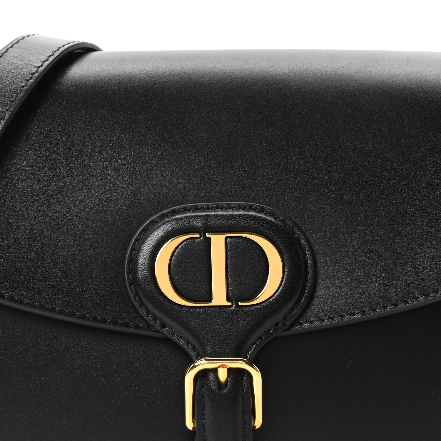 Box Calfskin Medium Bobby Flap Black - Top Club