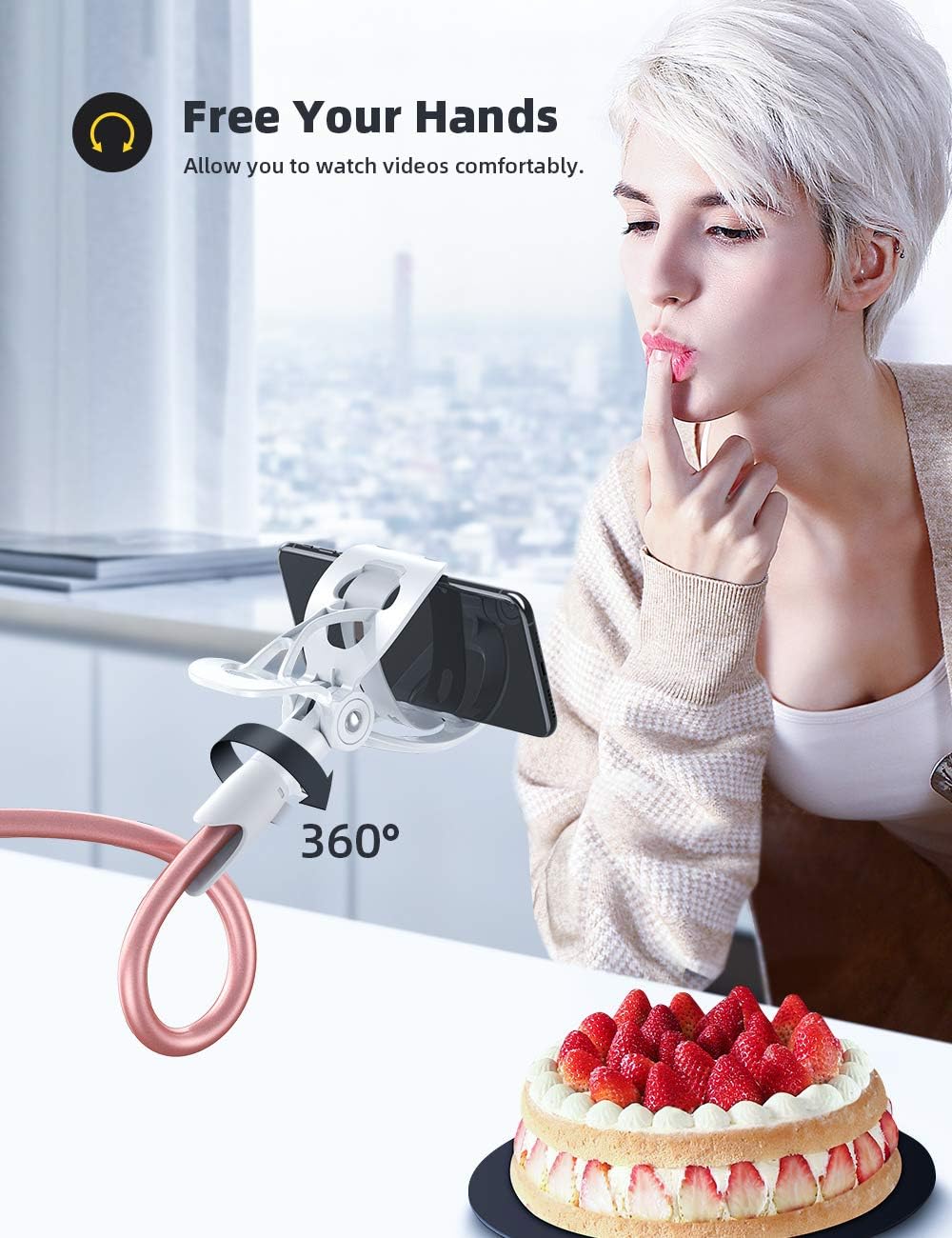 Lamicall Gooseneck Bed Phone Holder 33.4