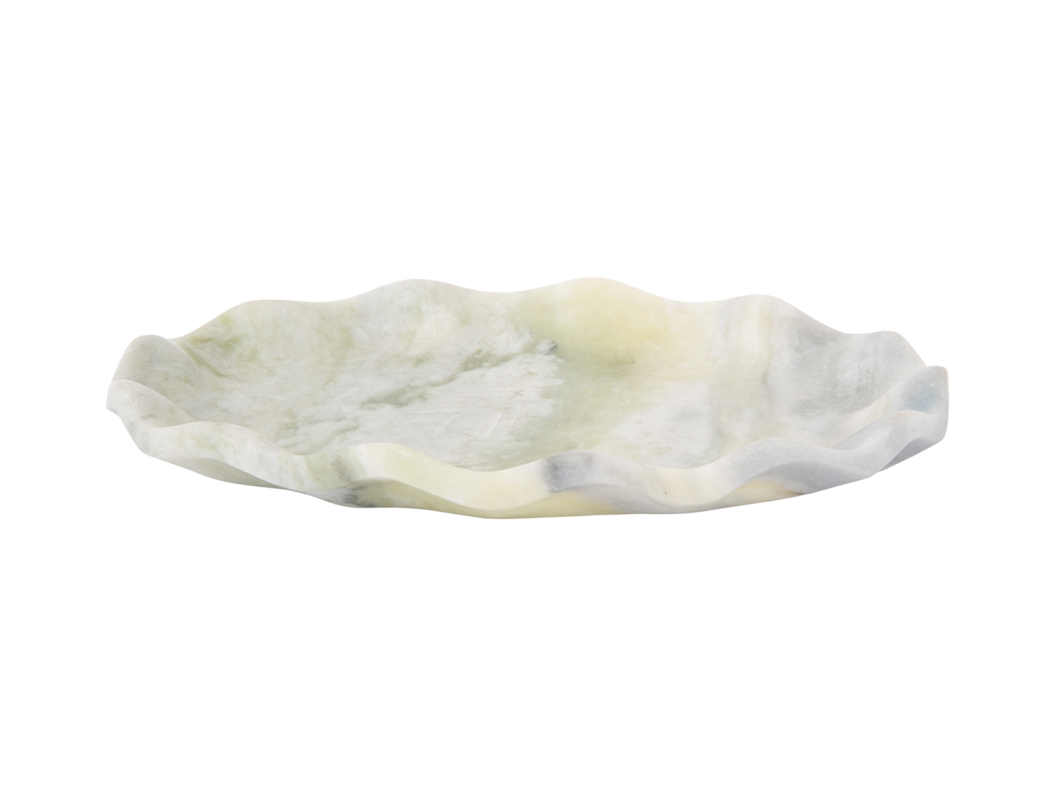 Tray Waved oval small marble himalayan green