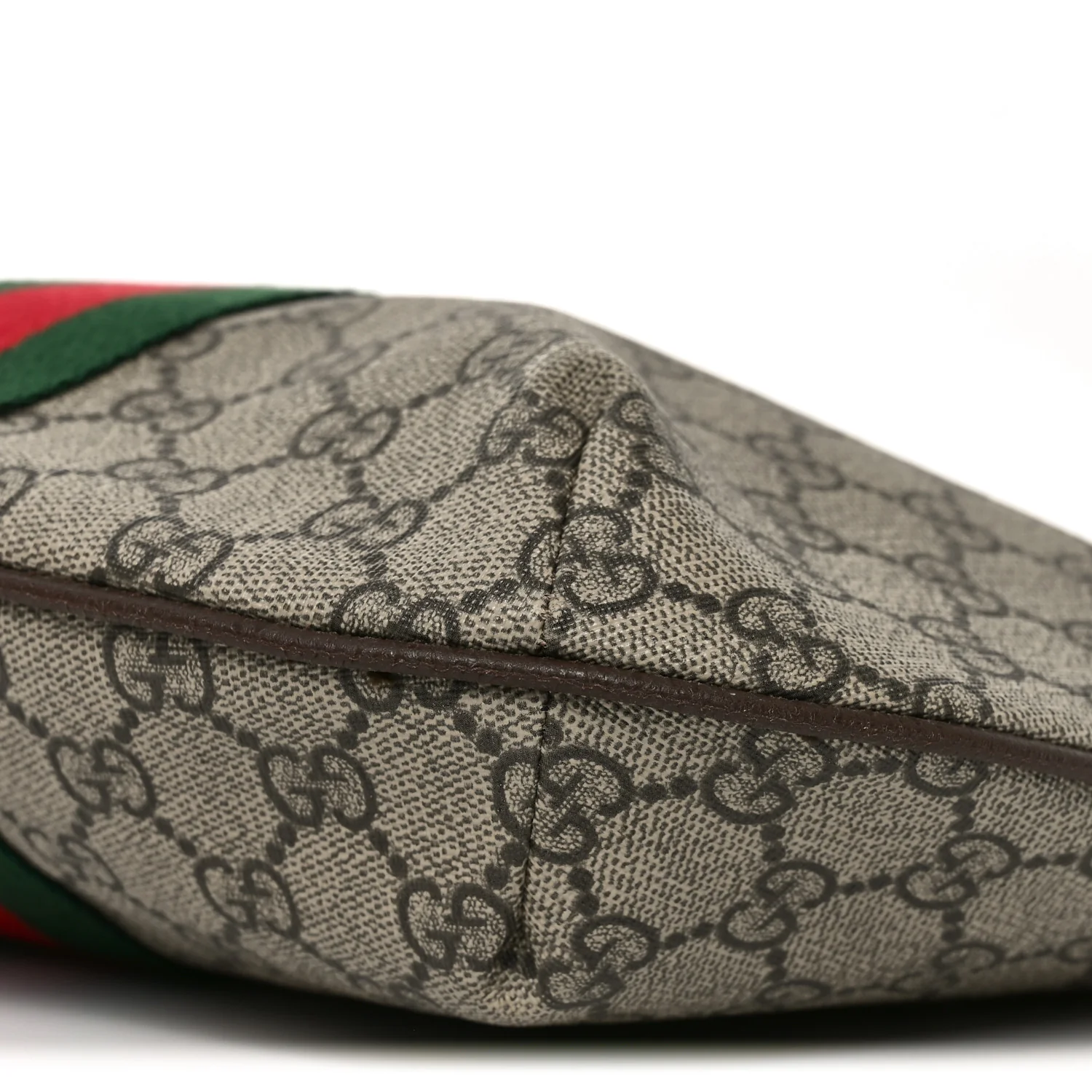 GG Supreme Monogram Web Small Ophidia Half Moon Hobo Brown - Top Club