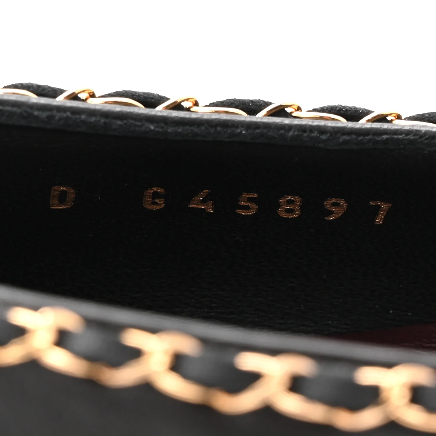 Lambskin Patent Cap Toe Chain Around Ballerina Flats 36 Black - Top Club