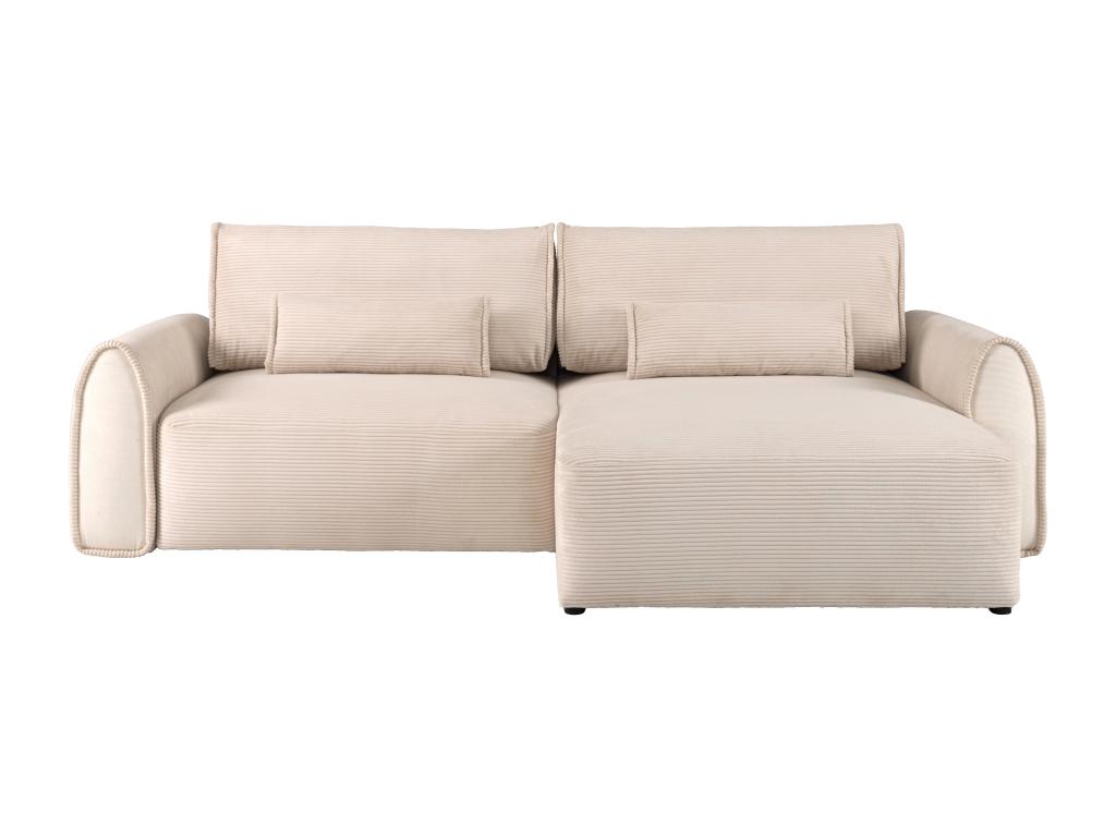 Sofá rinconera y reversible de pana beige