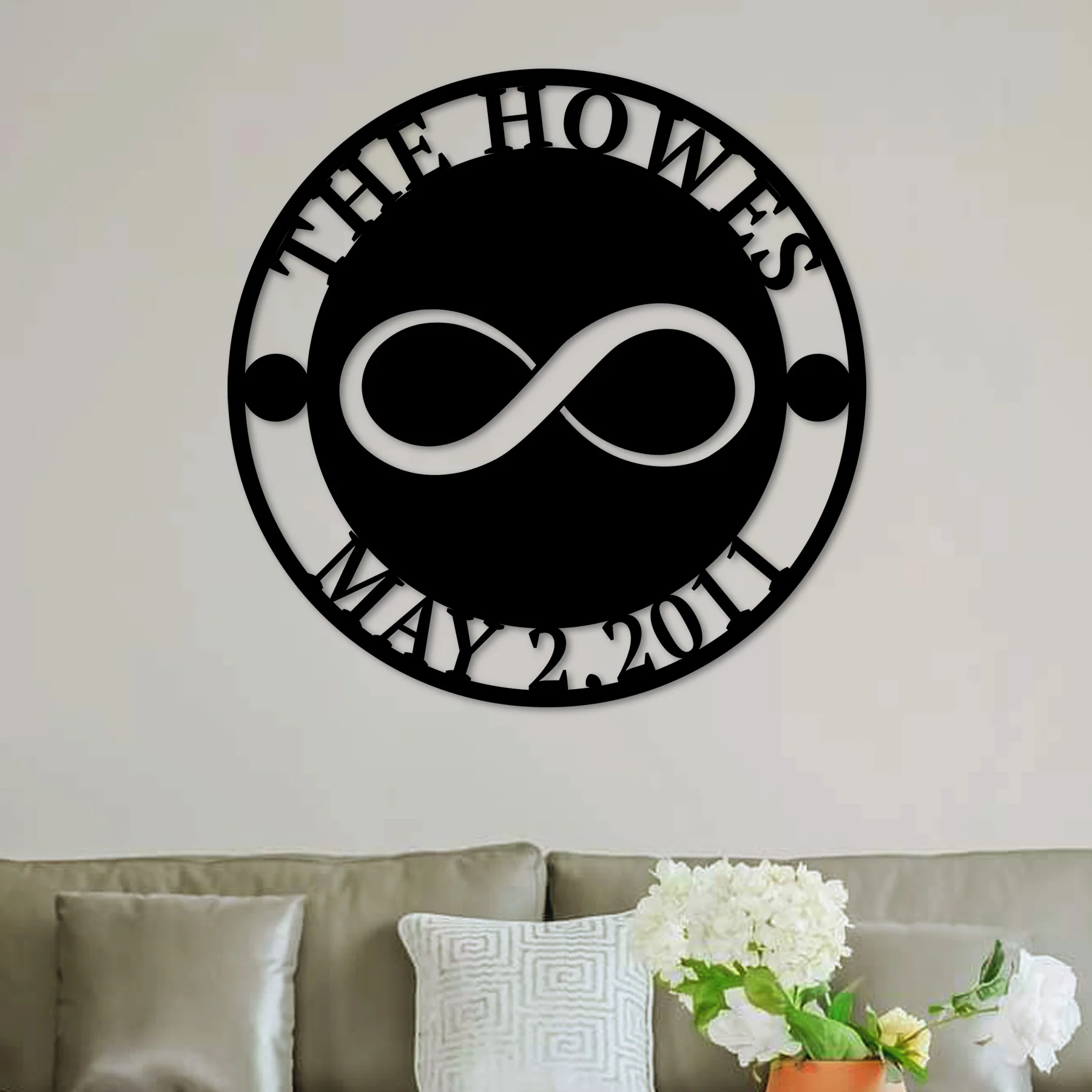Custom Couple Infinity Metal Wall Decor - Alvarez Pro Painting LLC