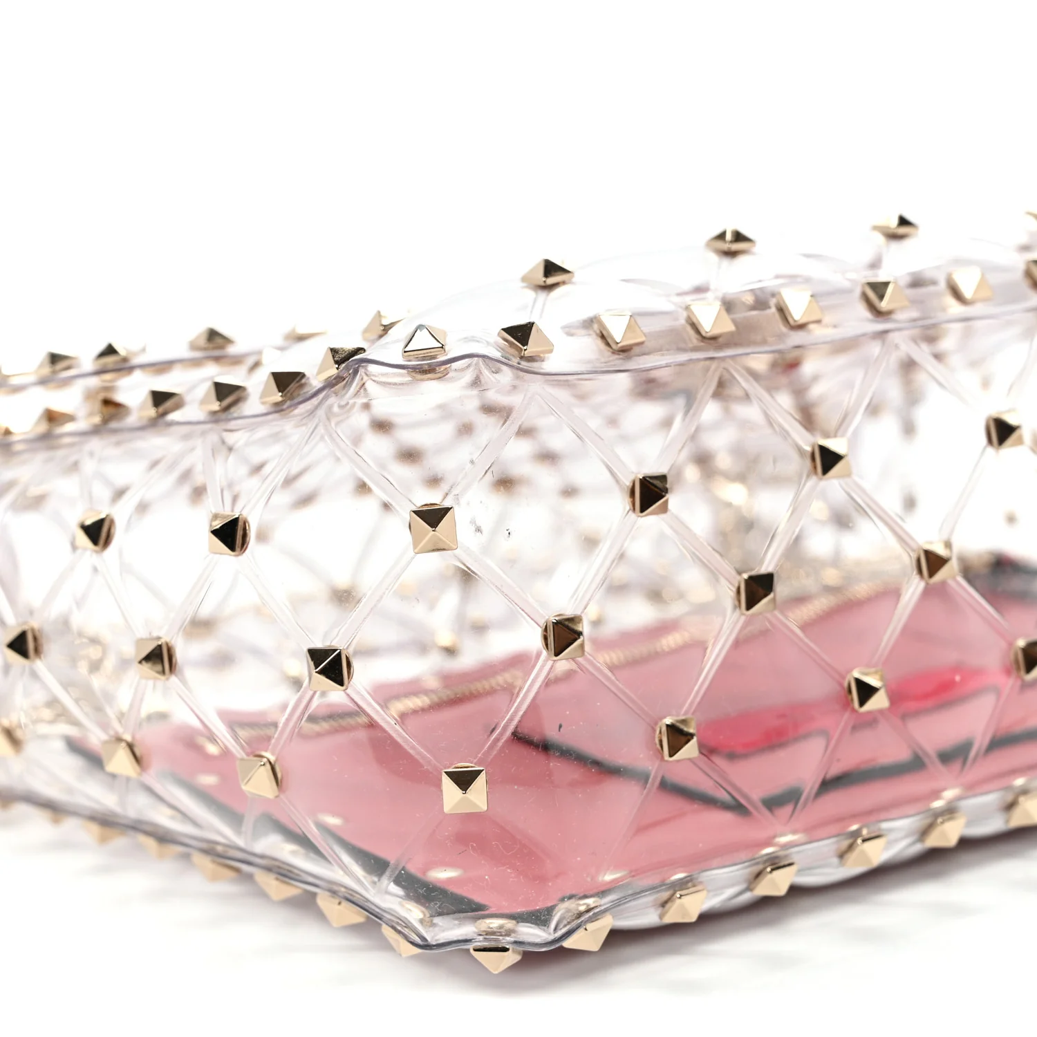 PVC Medium Rockstud Spike Shoulder Bag - Top Club