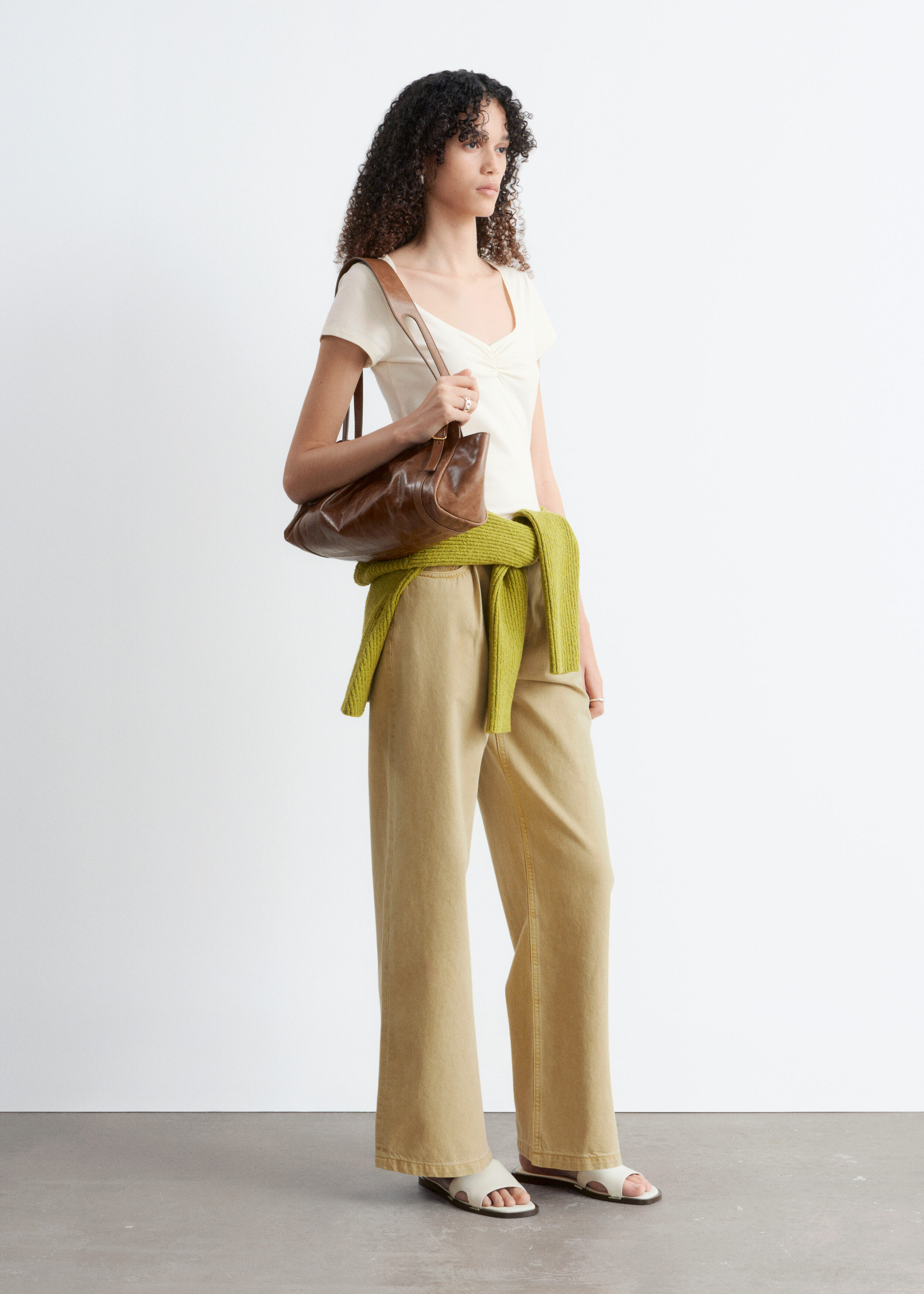 & Other Stories RUCHED BUST JERSEY TOP