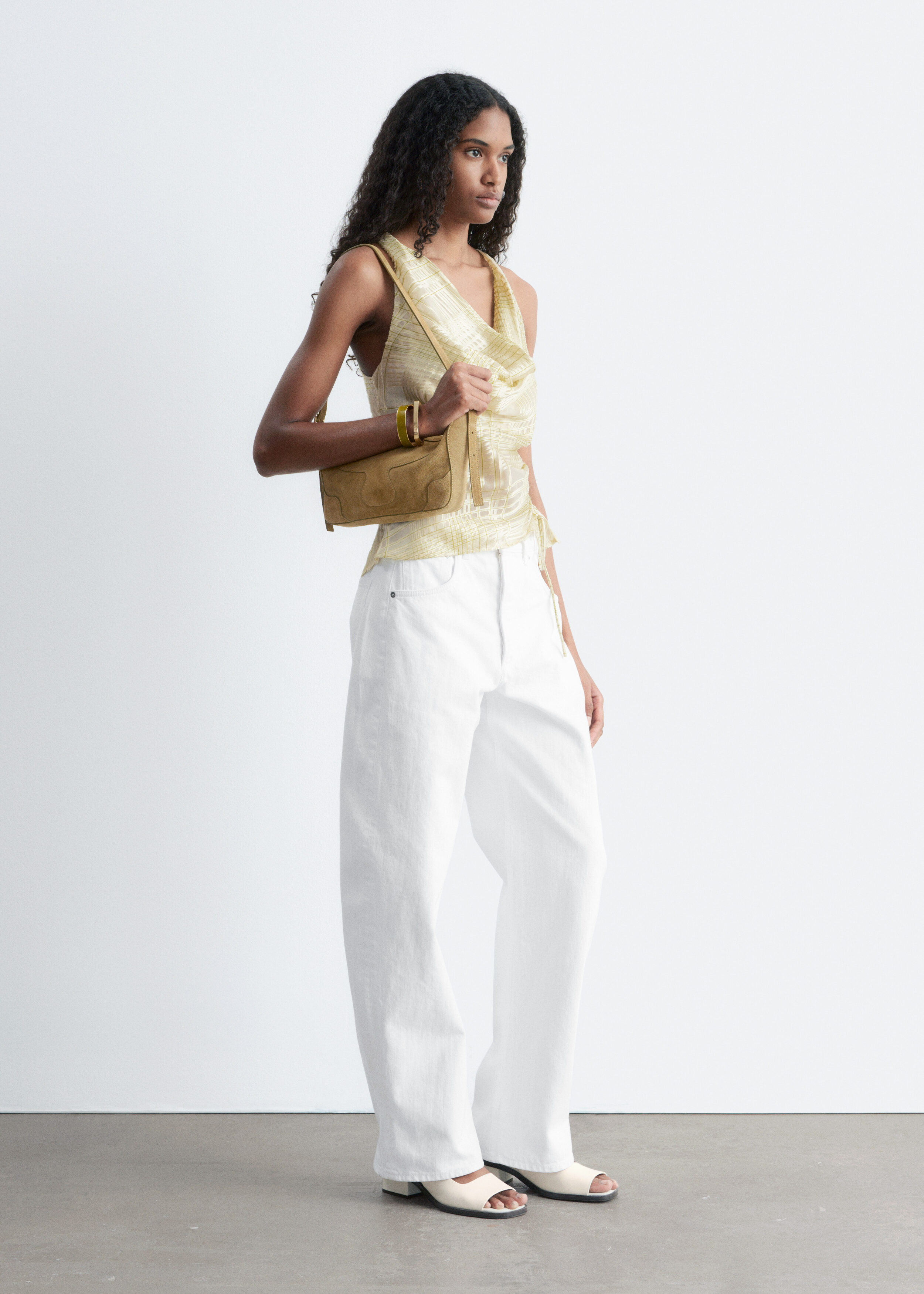 & Other Stories COWL-NECK DRAWSTRING TOP