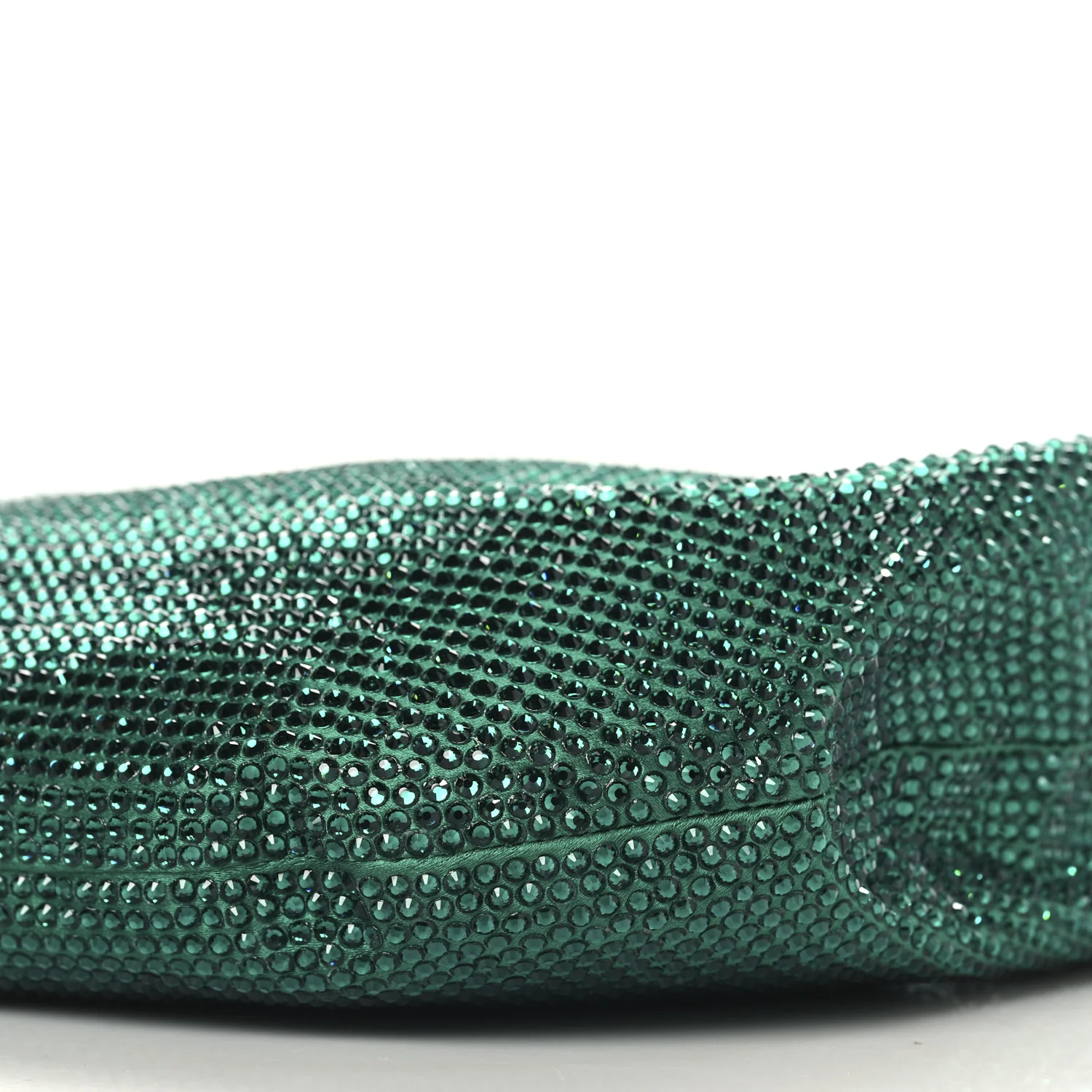 Crystal Embellished Satin Mini Hotfix Jodie Emerald - Top Club