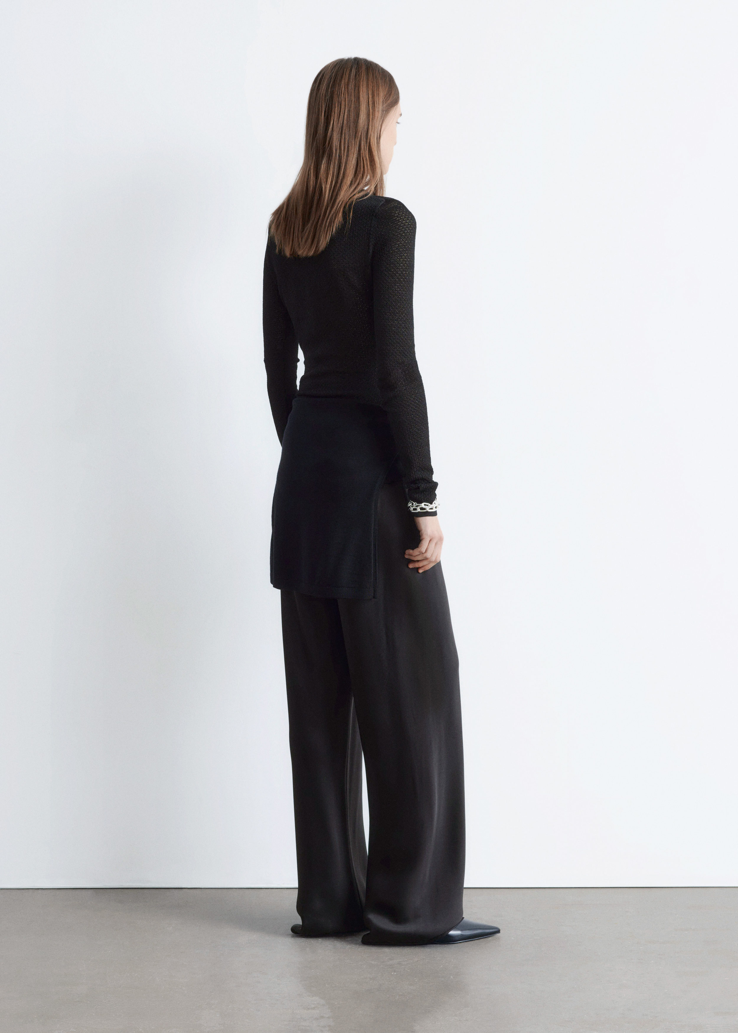 & Other Stories LONG-SLEEVE POINTELLE-KNIT BODYSUIT