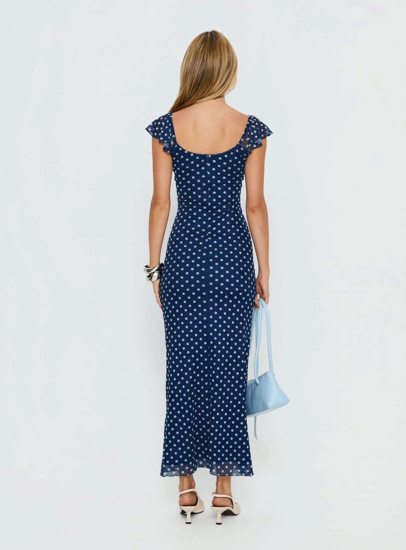 Sandberg Maxi Dress Blue Polka Dot