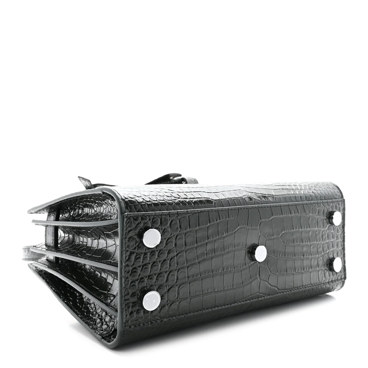 Calfskin Crocodile Embossed Nano Sac De Jour Dark Green - Top Club