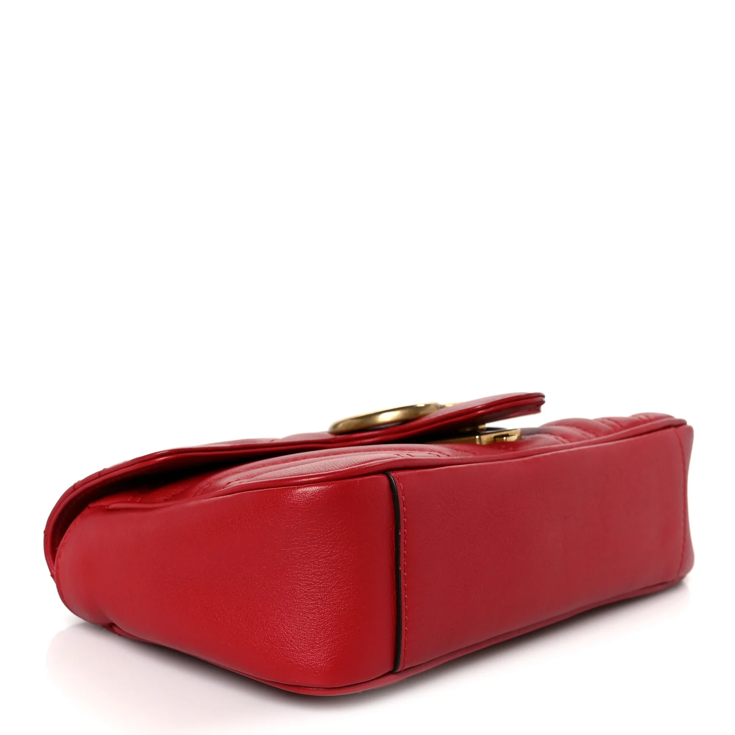 Calfskin Matelasse Mini GG Marmont Shoulder Bag Hibiscus Red - Top Club