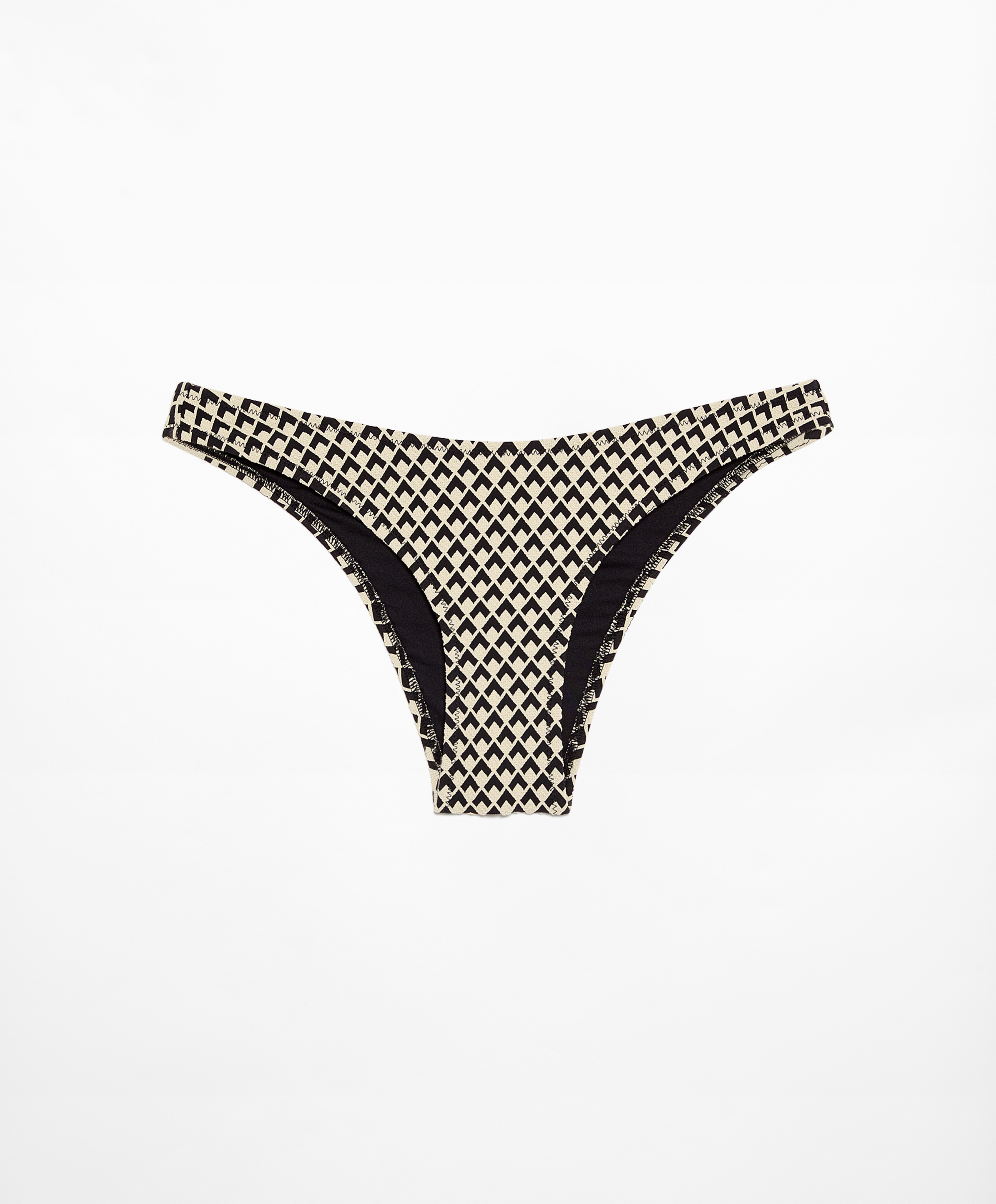 OYSHO Geometric jacquard medium-coverage U-cut bikini briefs