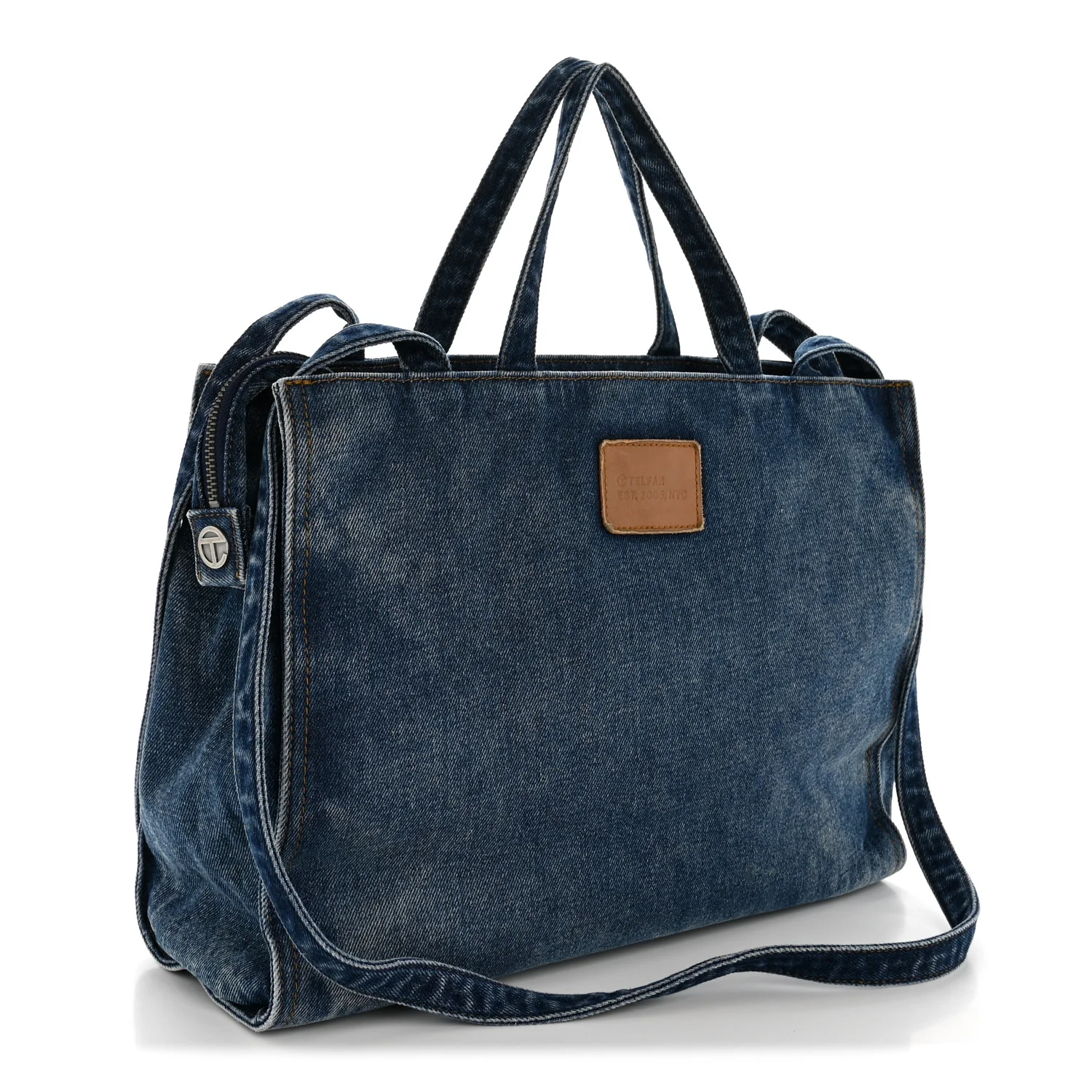 Denim Medium Shopping Bag Blue - Top Club
