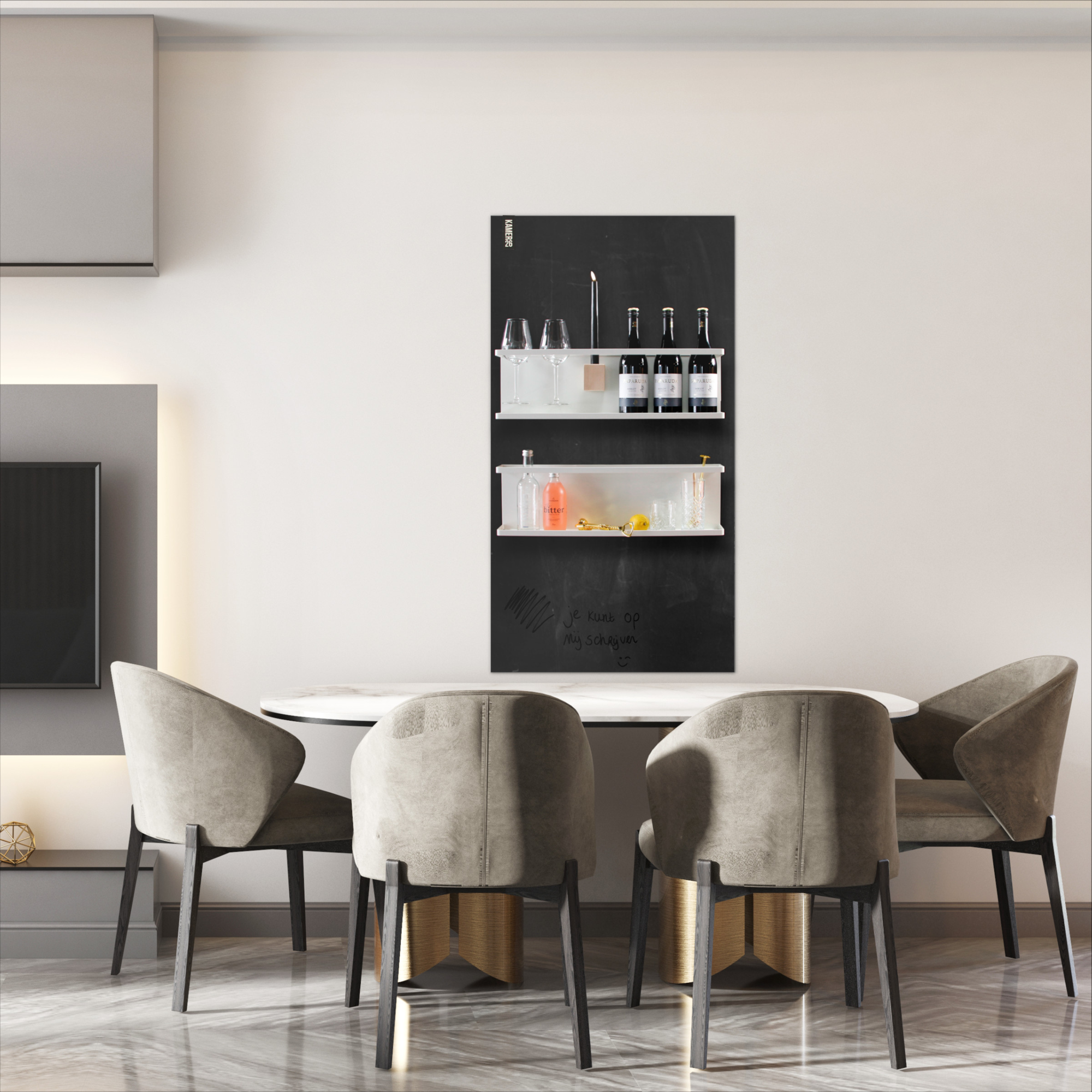 Magneetbord mat – krijtbord oudzwart 60x100 cm