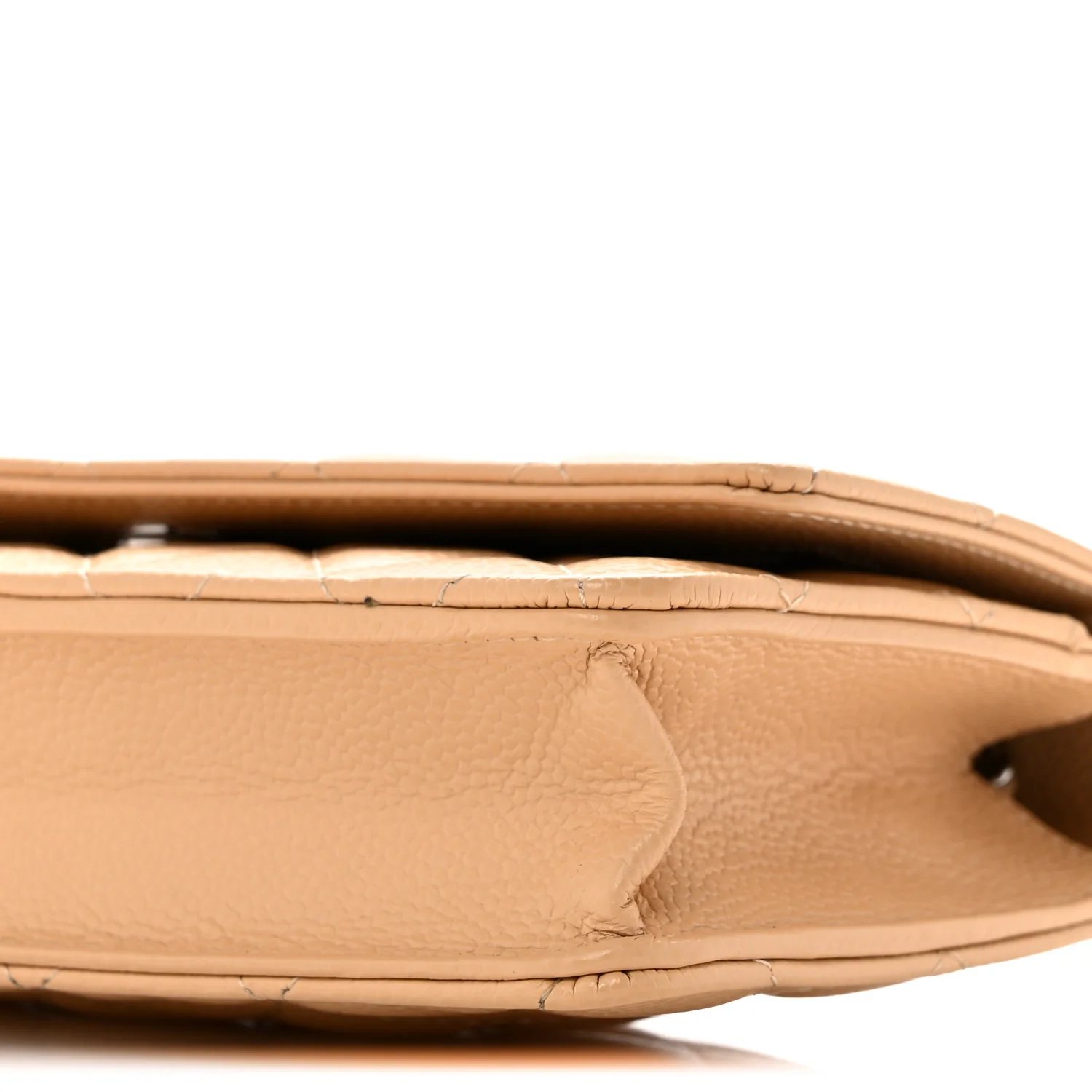 Caviar Quilted Wallet On Chain WOC Beige - Top Club