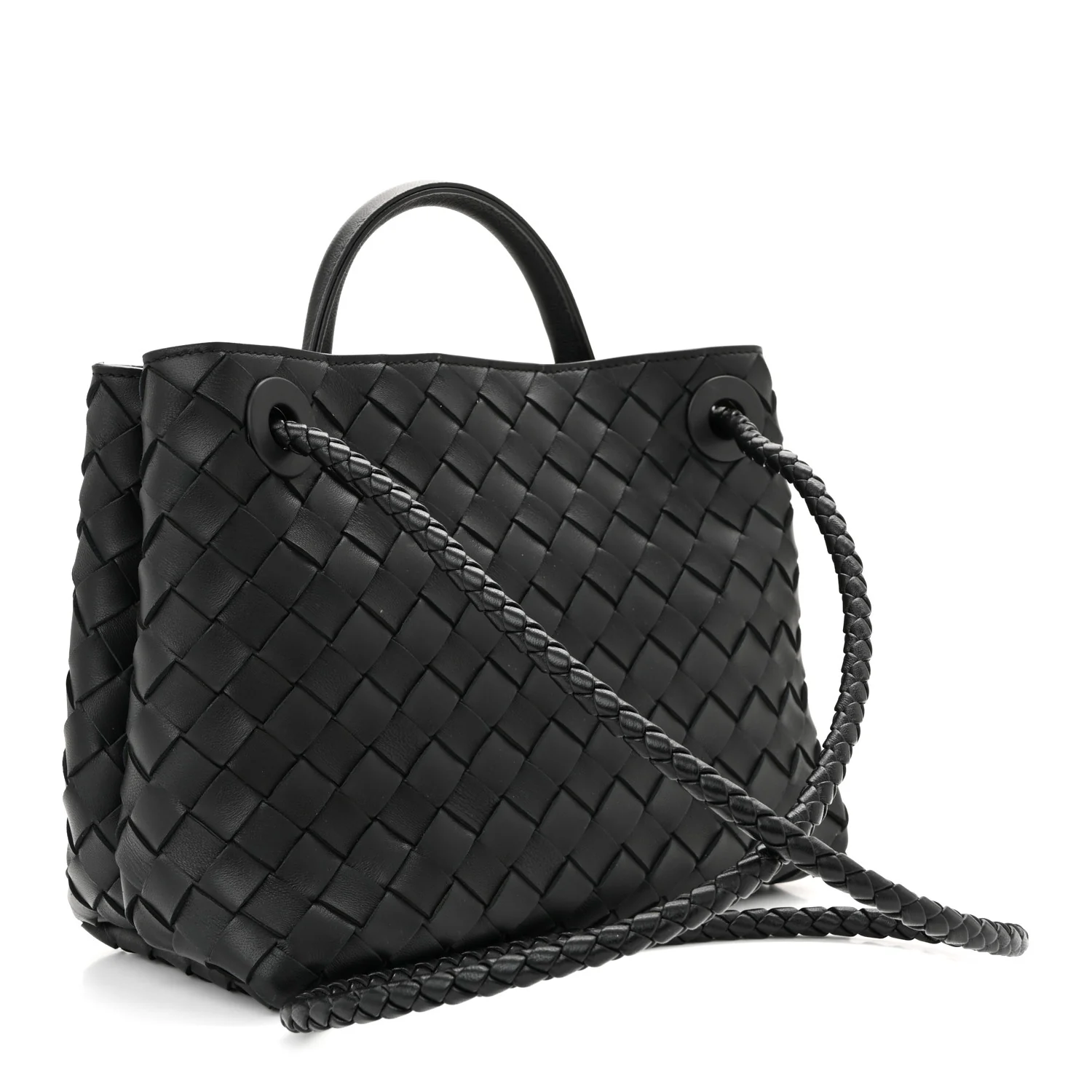 Nappa Intrecciato Small Andiamo Shoulder Bag Black - Top Club