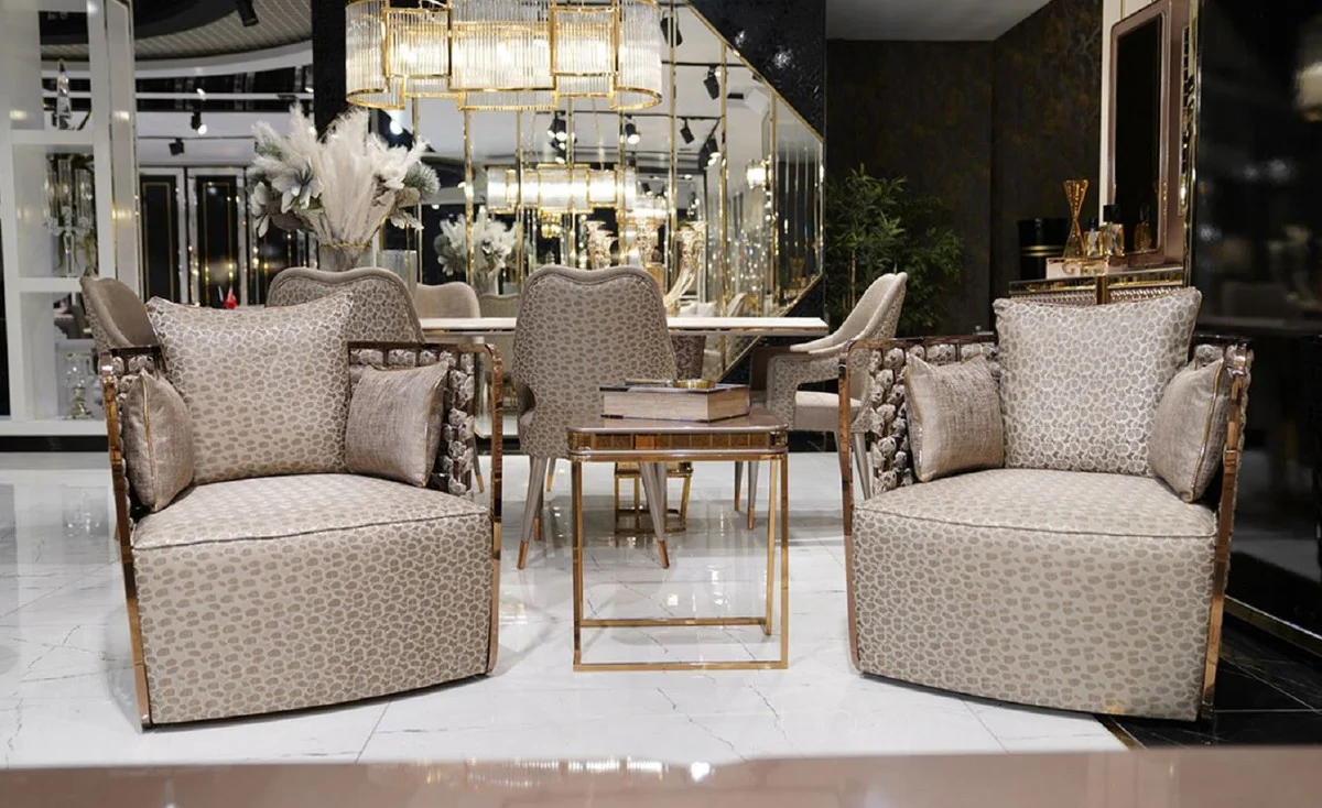 Luxury Side Table Gray / Gold - Square Living Room Side Table - Living Room Furniture - Hotel Furniture - Luxury Furniture
