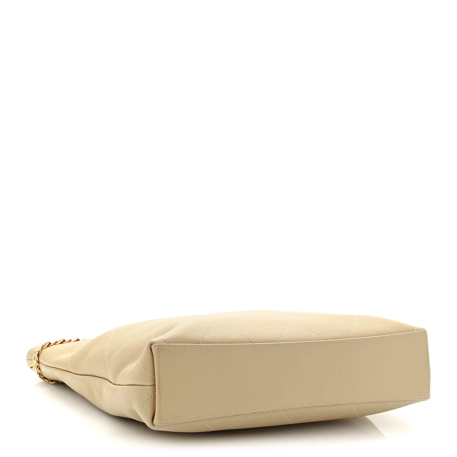 Calfskin Stitched Small Shopping Tote Dark Beige - Top Club