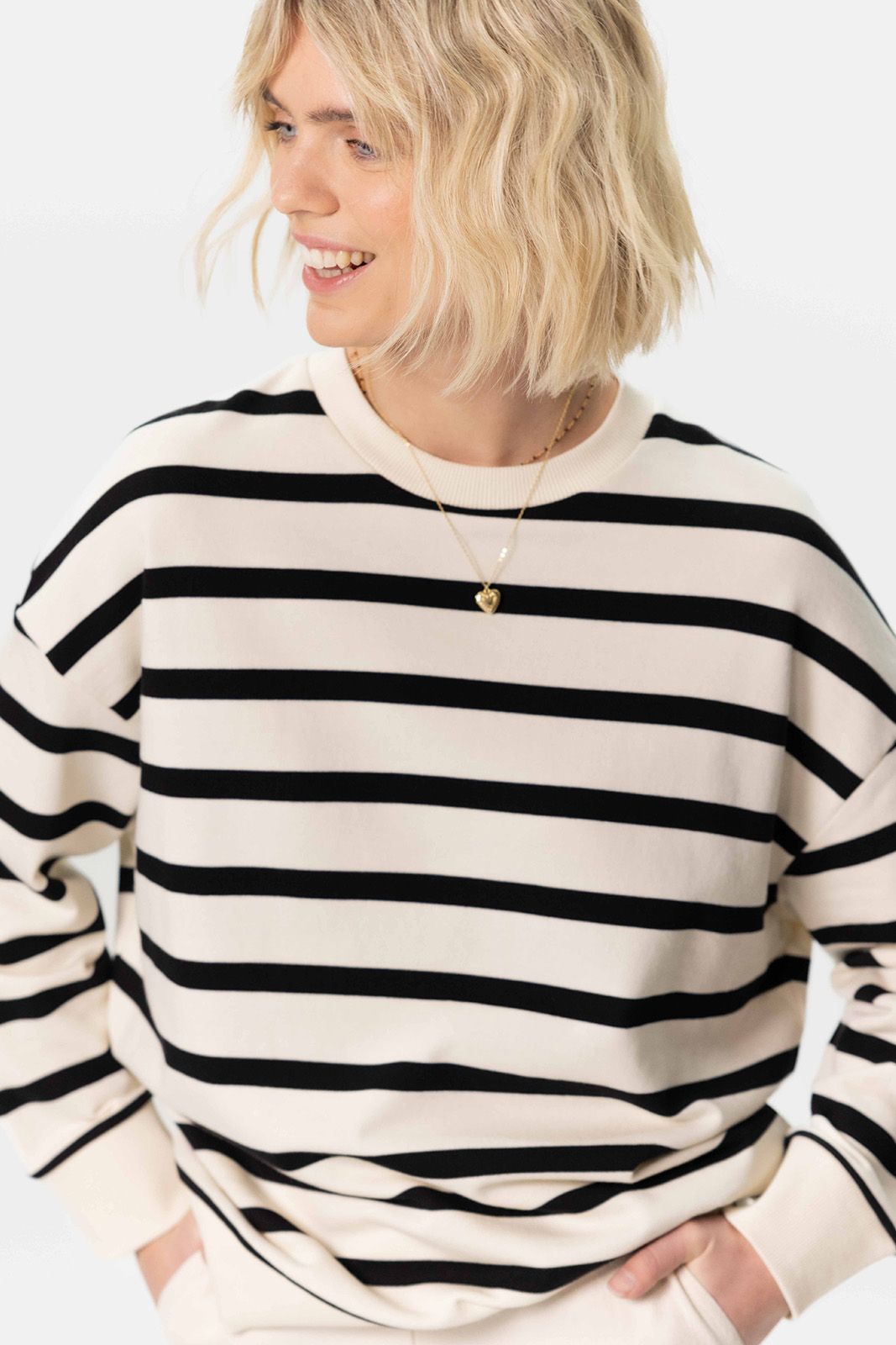 Off-white oversized gestreepte sweater