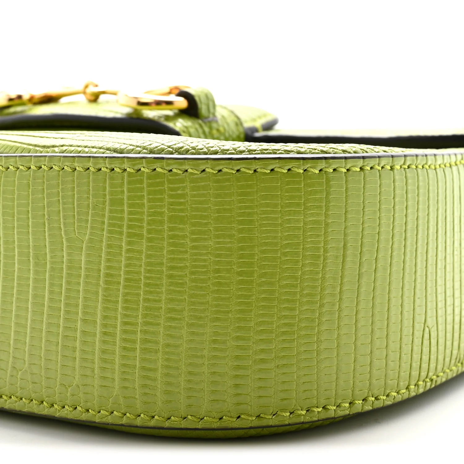 Lizard Mini Horsebit 1955 Shoulder Bag Green - Top Club
