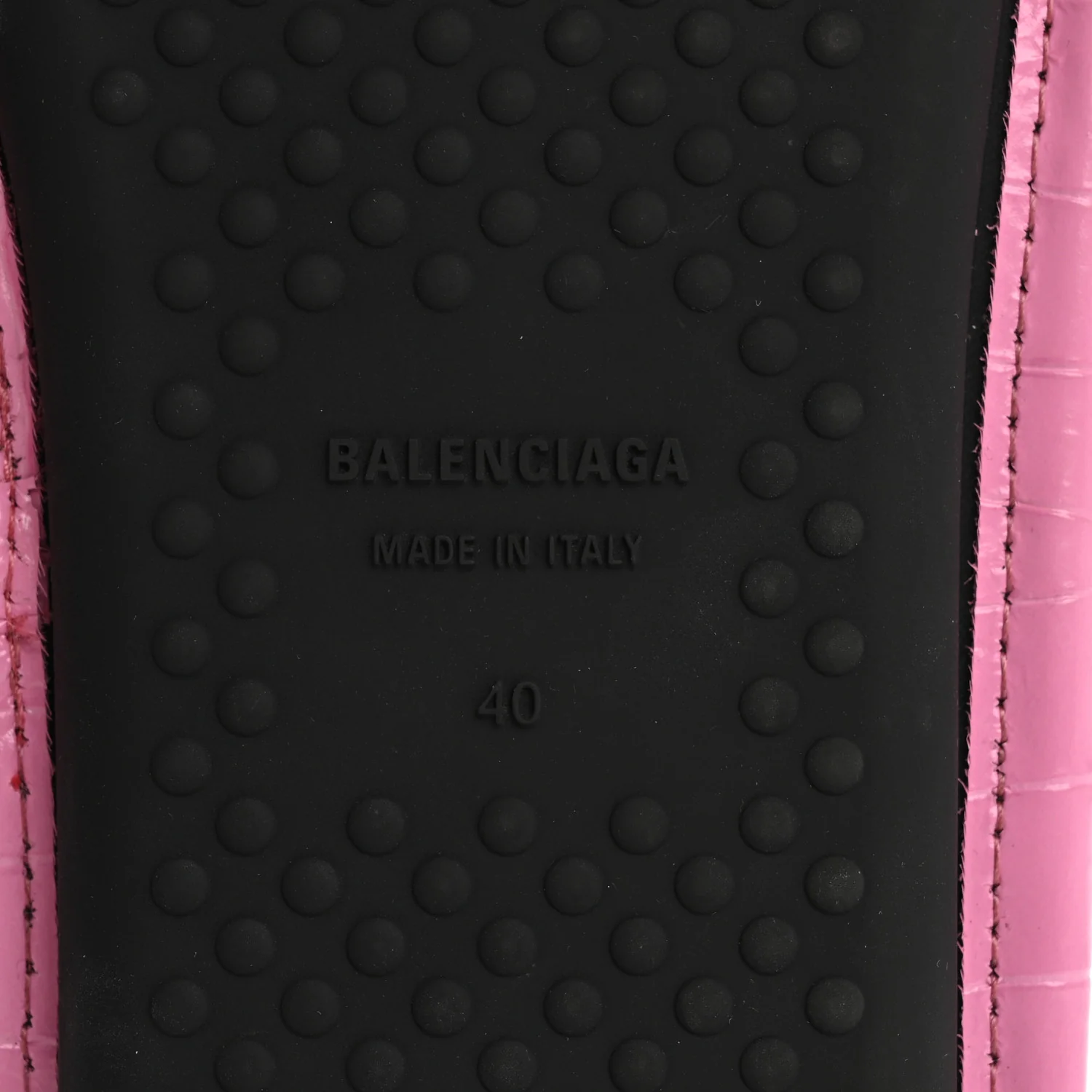 Calfskin Logo Crocodile Embossed Slides 40 Fuxia - Top Club
