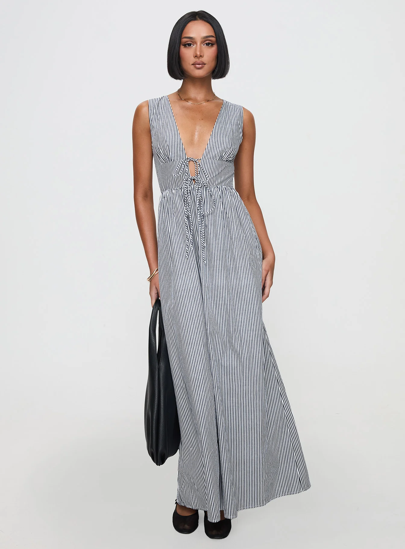 Pokey Maxi Dress Black / White Stripe