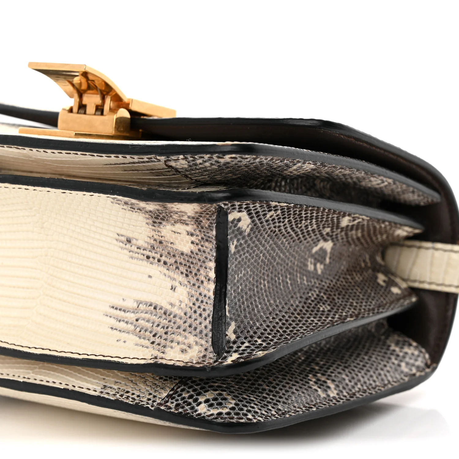 Lizard Small Classic Box Flap Bag Natural - Top Club