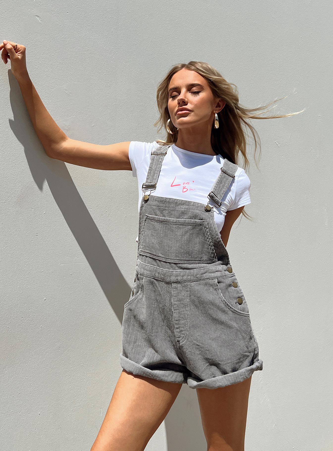 Kacey Short Overalls Grey