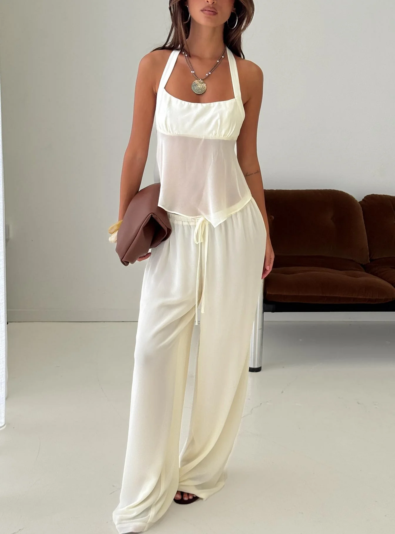 Finesse Halter Top Yellow