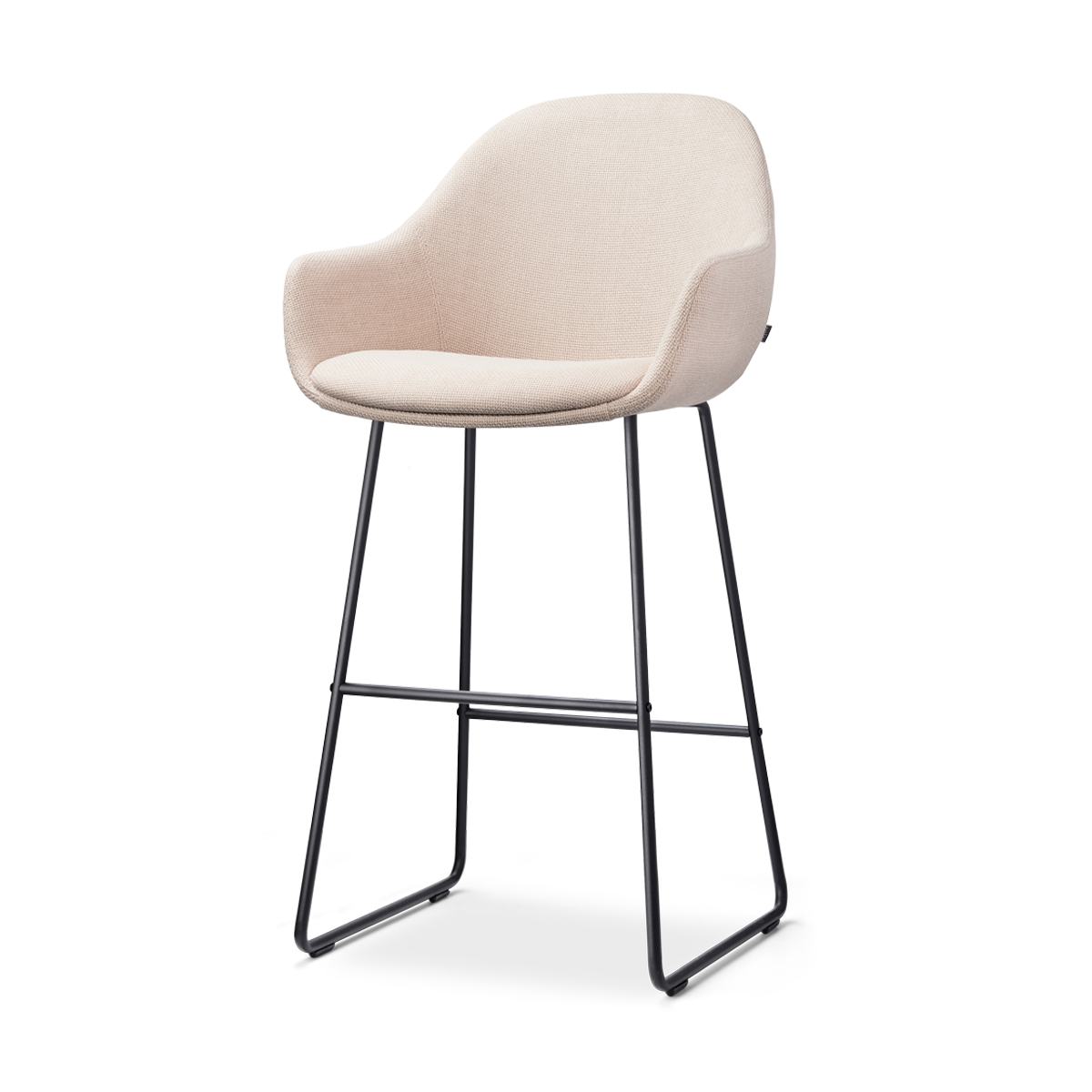Barkruk Nino-Mae beige - zwart onderstel - 75 cm