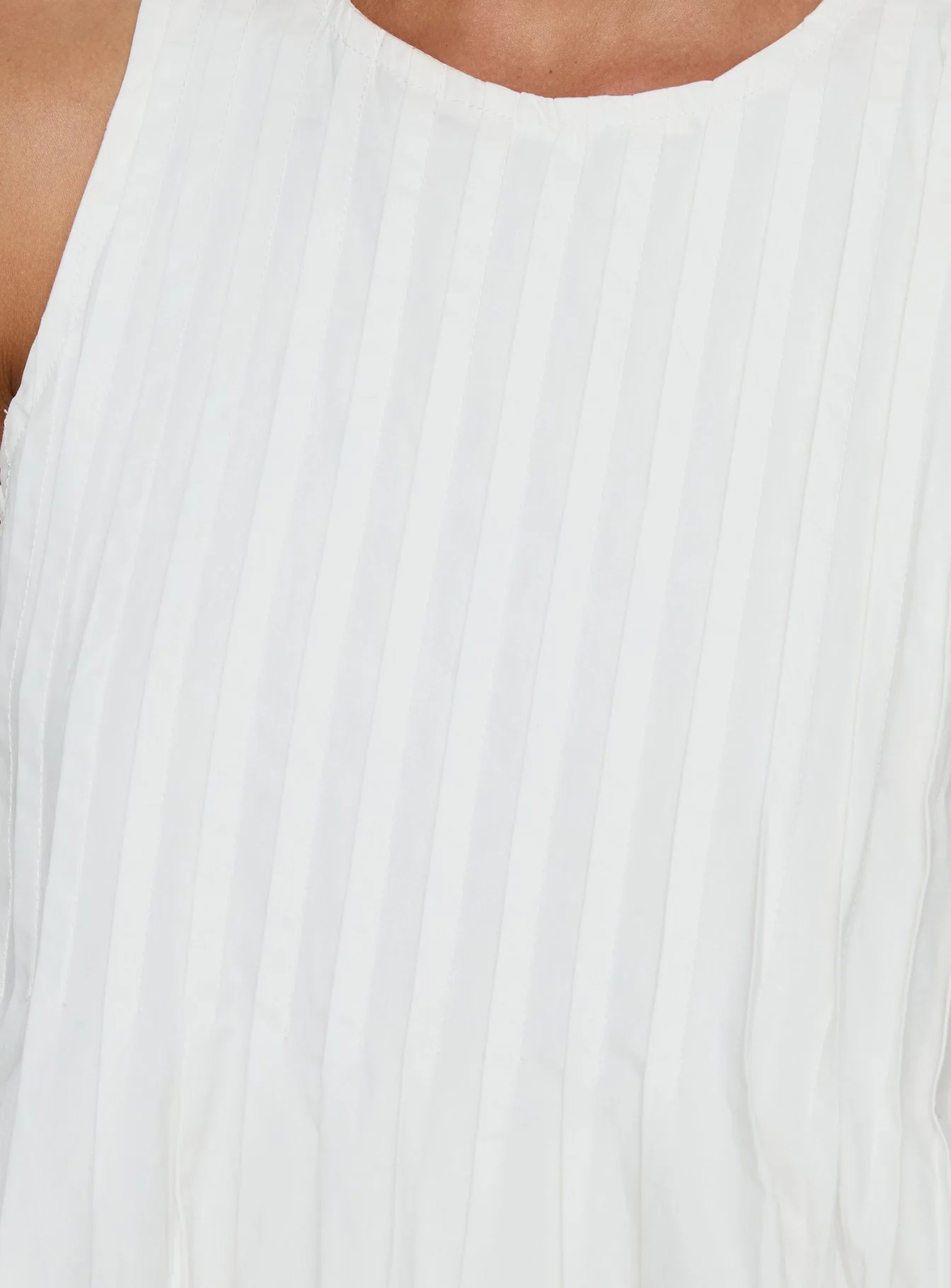 Dreamboat Pleated Mini Dress White